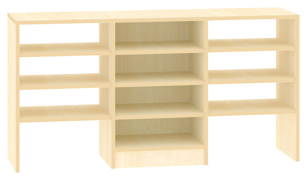 Raumteilregal für 2 Rollkästen, Breite 149 cm