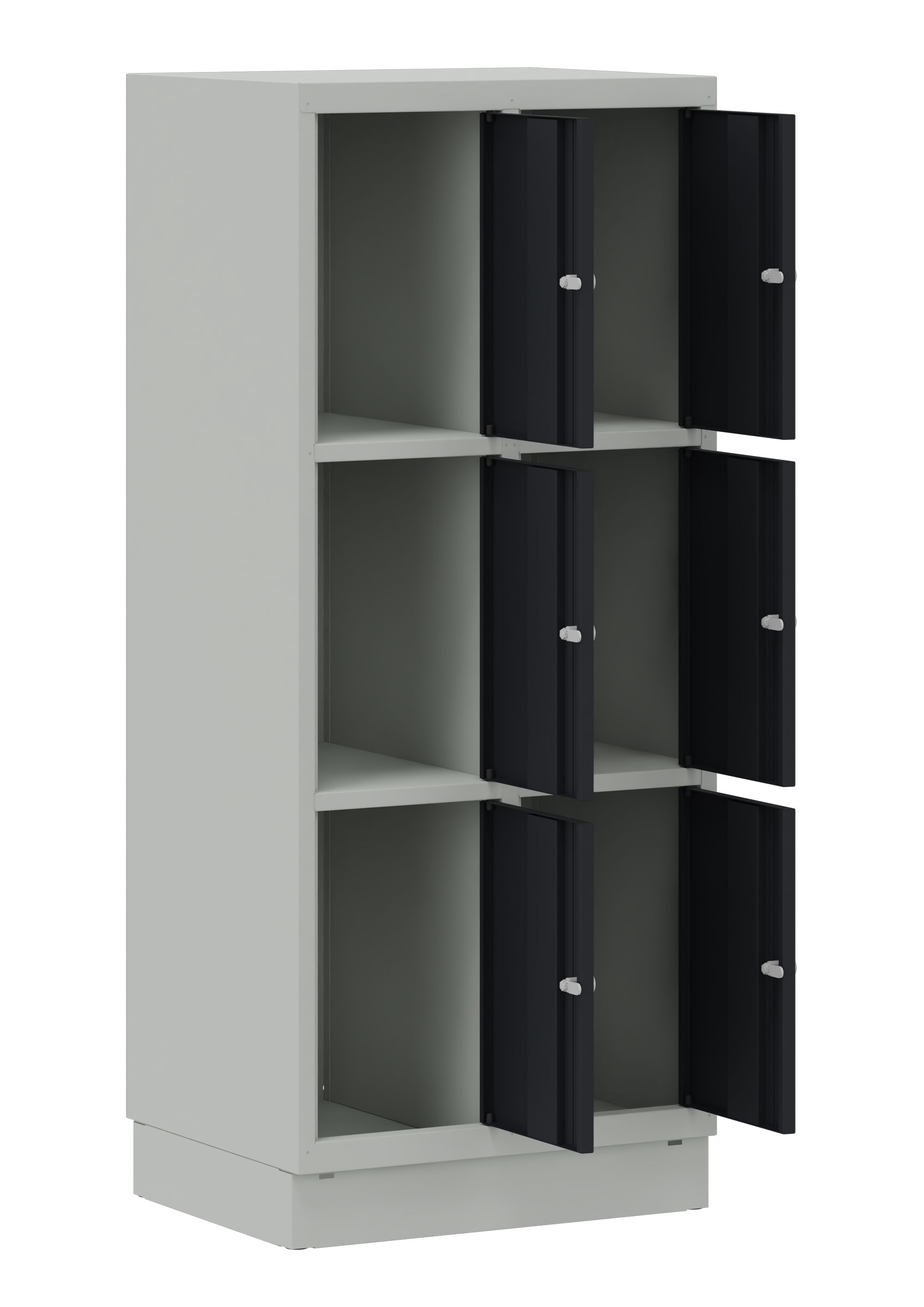 Fächerschrank 2x3 Fächer anthrazit/ grau