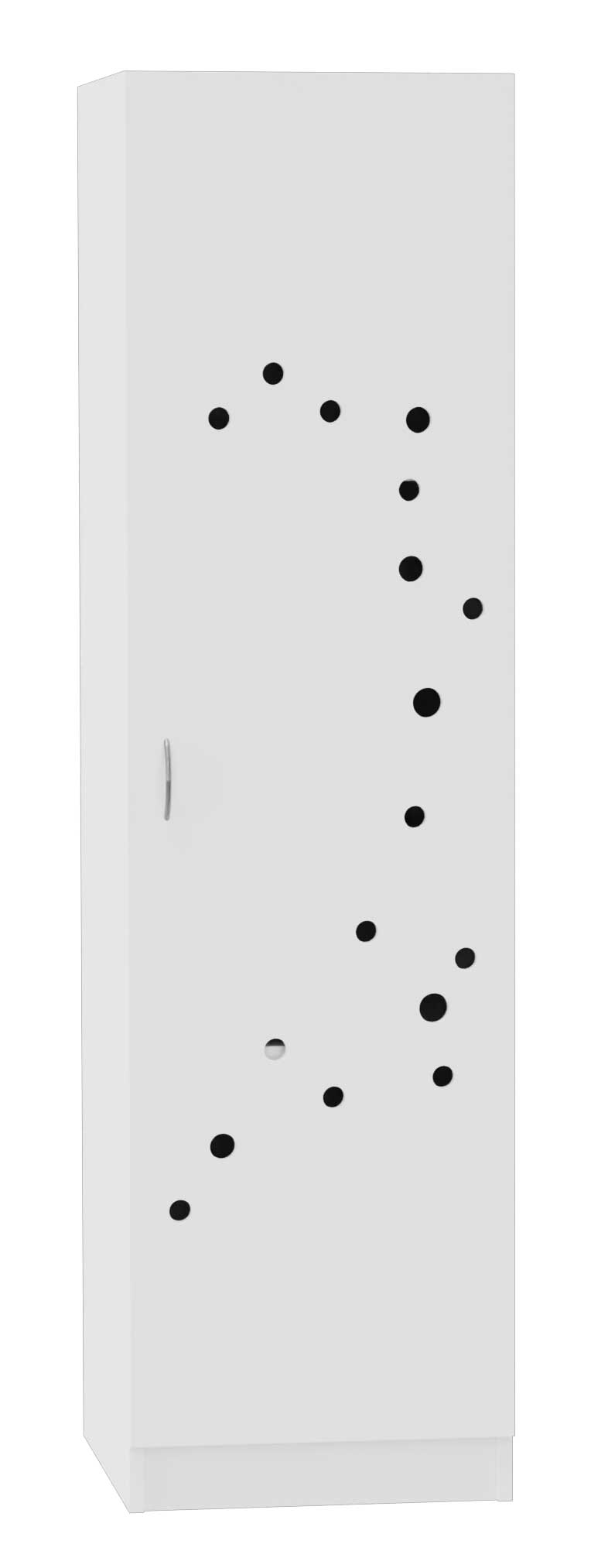 Deckenschrank, Breite 51 cm. Türe mit Lüftungslöchern 62 cm tief, weiß Dekor