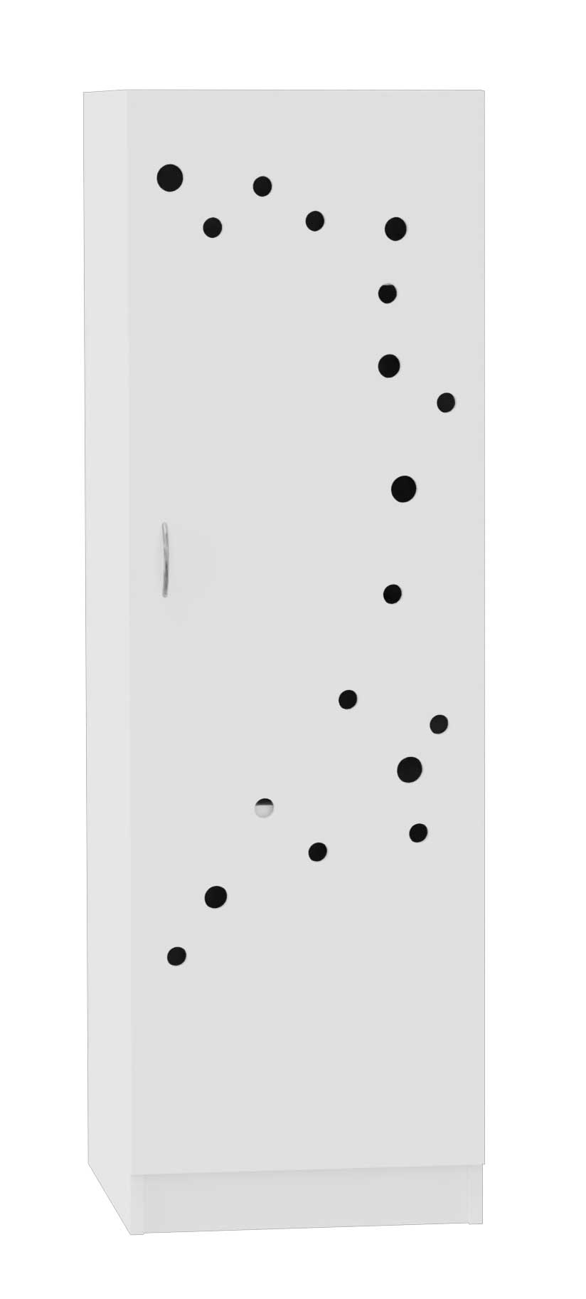 Deckenschrank, Breite 51 cm. Türe mit Lüftungslöchern 62 cm tief, weiß Dekor