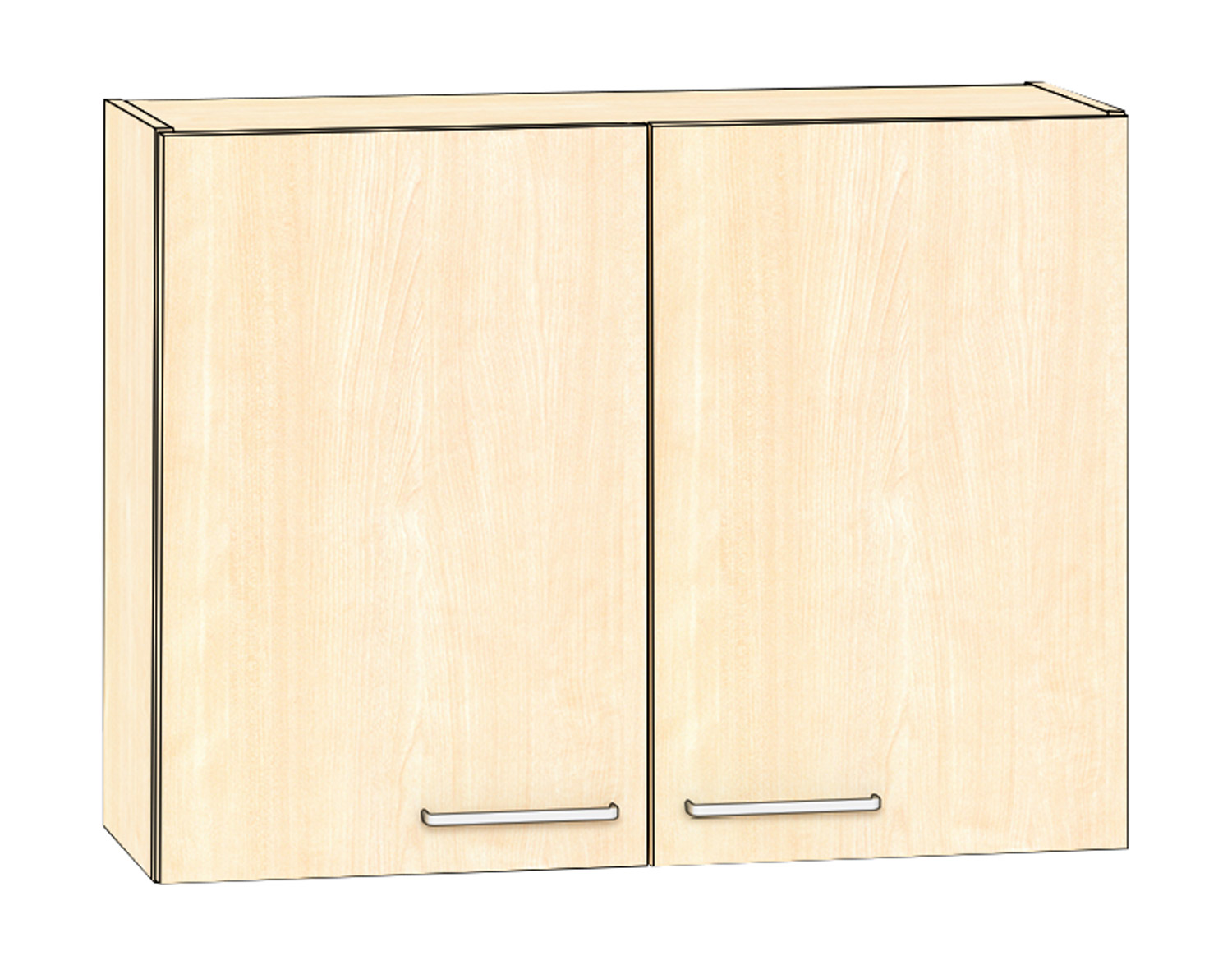 Hängeschrank 2 Türen Breite 100 cm, Ahorn