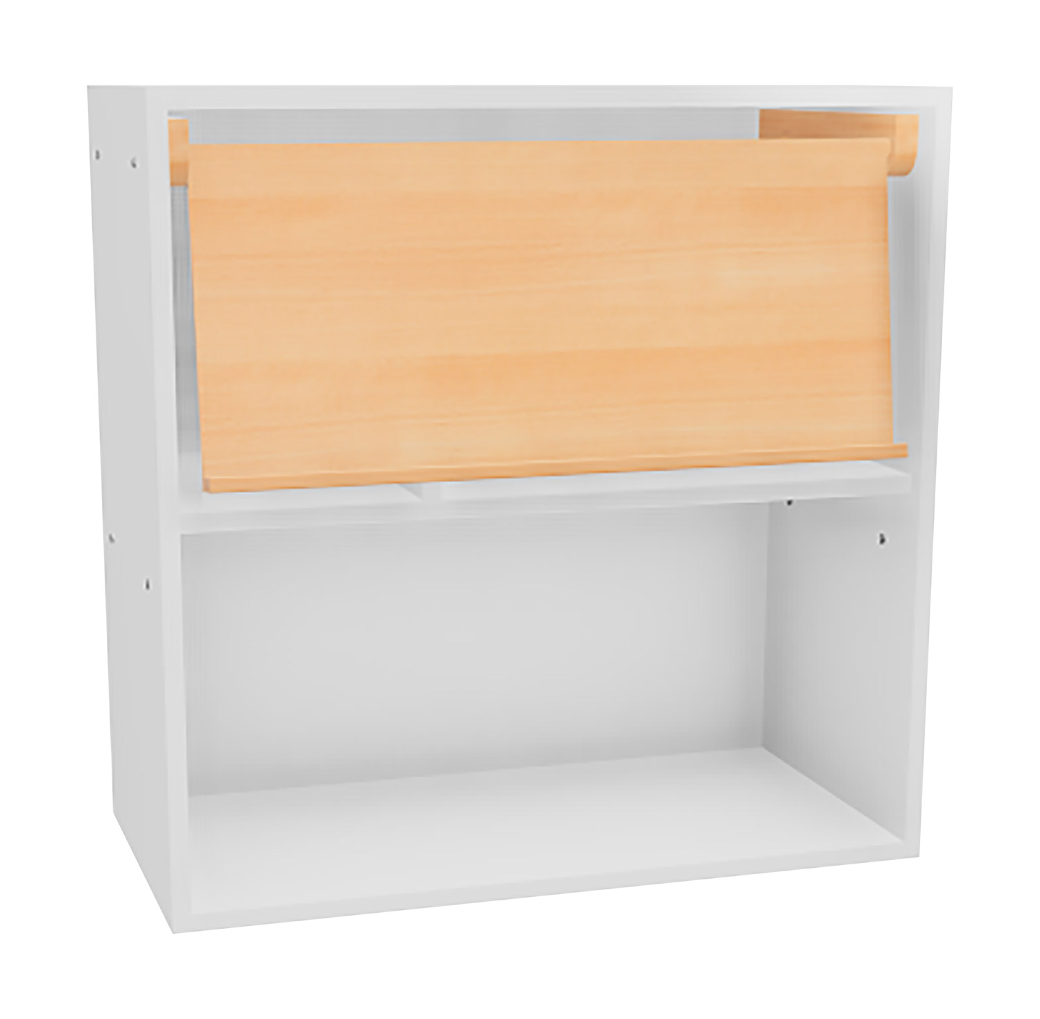 Präsentationsschrank groß mit 1 Klappe oben, unten offenes Fach, Breite 80 cm Präsentationsschrank groß mit 1 Klappe oben, unten offenes Fach, Breite 80 cm