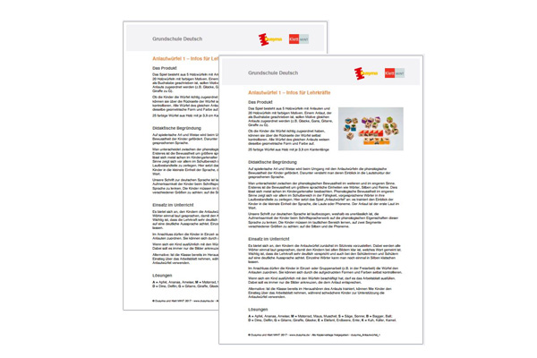 Anlautwürfel Arbeitsblatt downloaden Anlautwürfel Arbeitsblatt