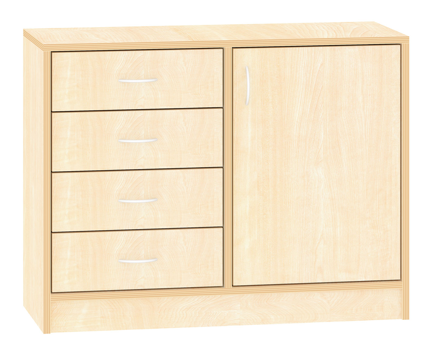 Schrank mit 4 Schubkästen und Tür, Breite 100 cm
