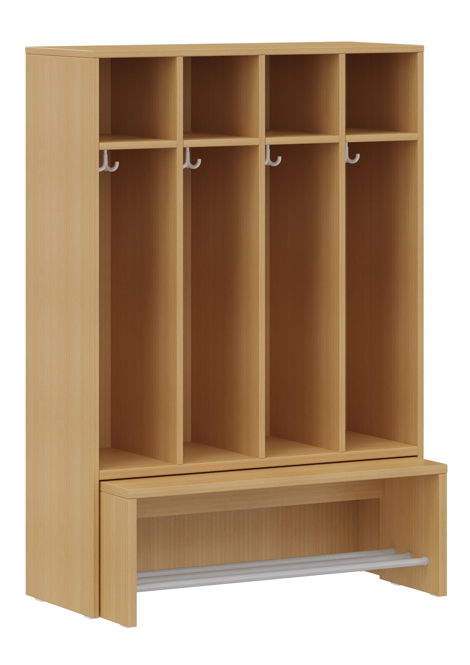 hej Garderobe mit Ausziehbank B mit 22,6 cm Fachbreite Größe 3, 4 Schrankfächer