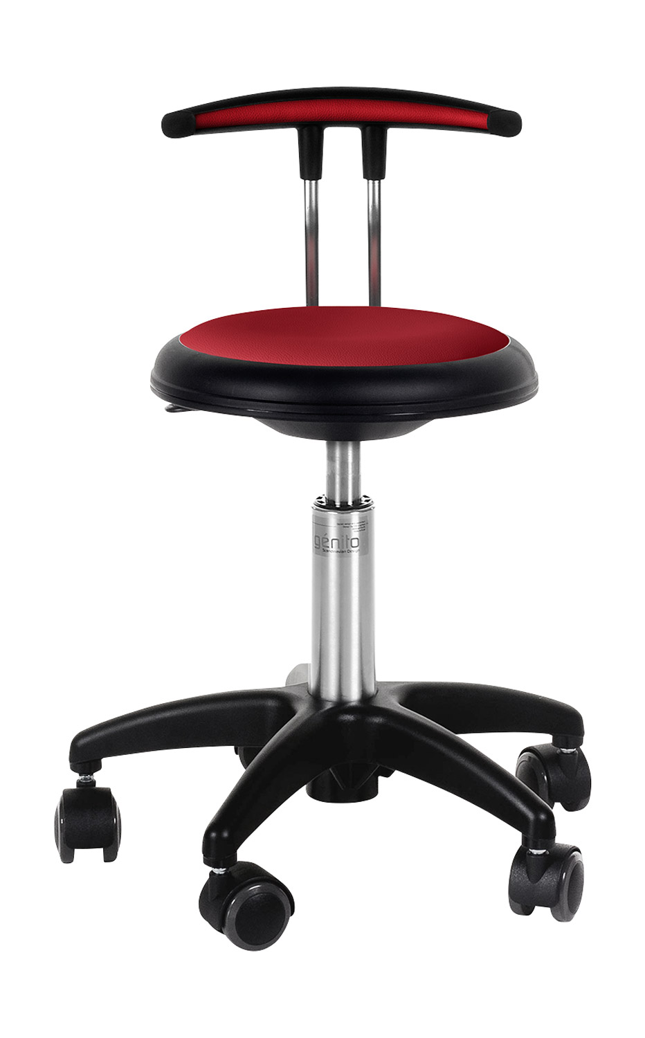 Rollhocker mit Rückenlehne