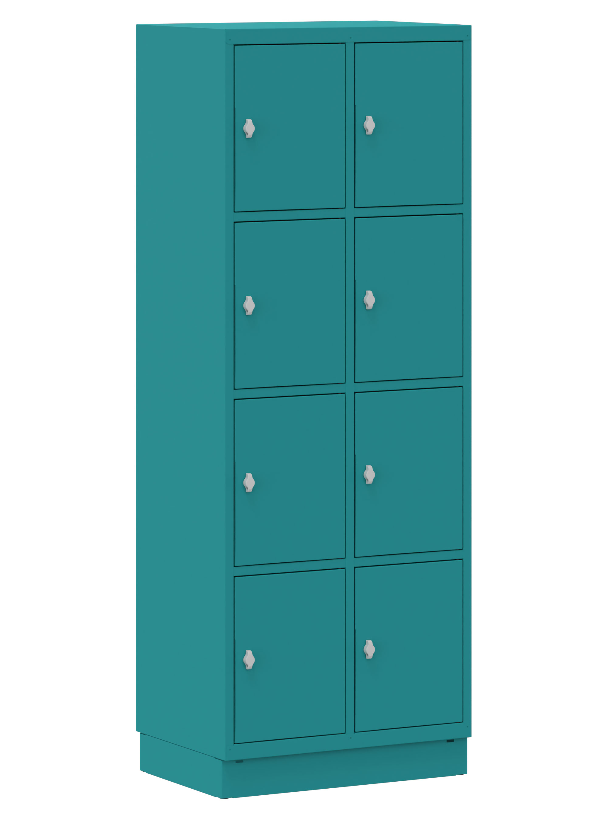 Schultaschenschrank 2x4 Fächer türkis
