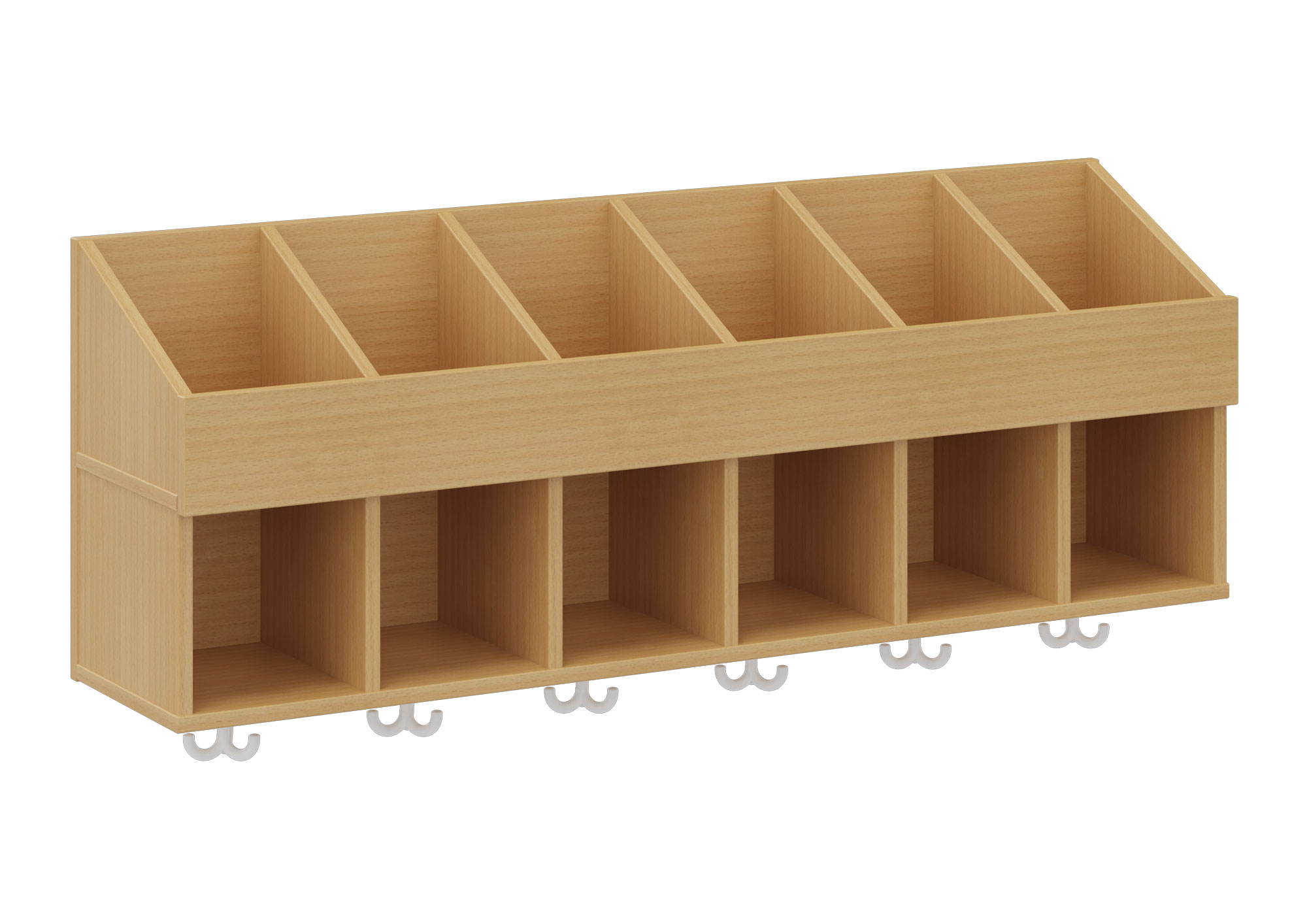 hej Hängegarderobe P mit 18,1 cm Fachbreite, 5 Fächer mit Ablagen