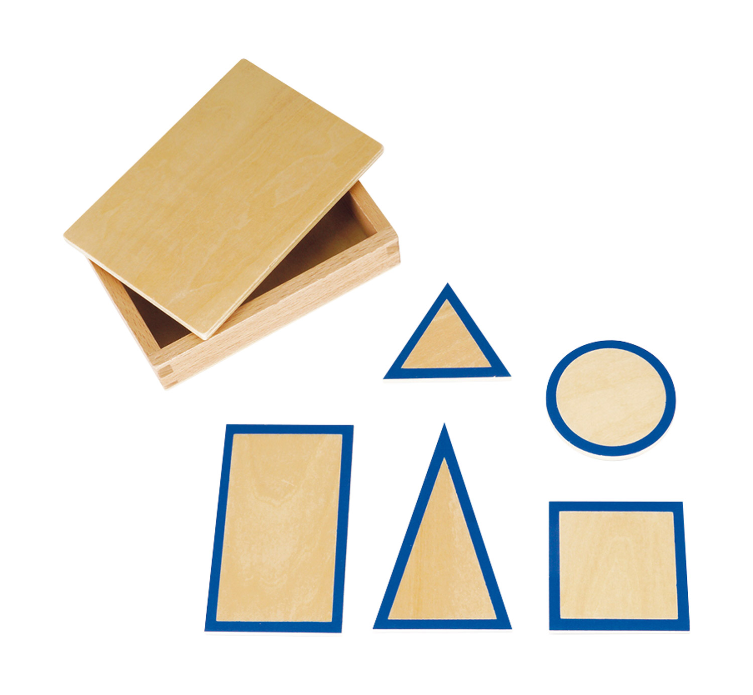 Geometrische Grundtäfelchen im Kasten