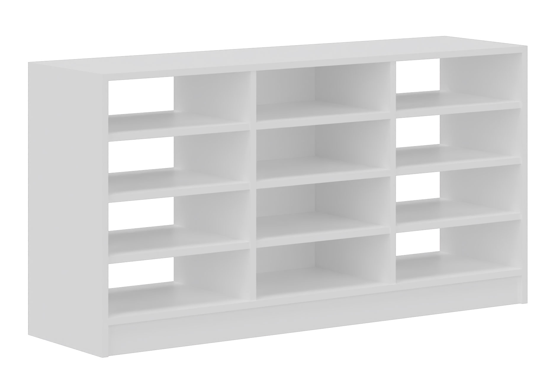 Raumteilregal mit Rückwand, Breite 149 cm mit Rückwand nur mittig