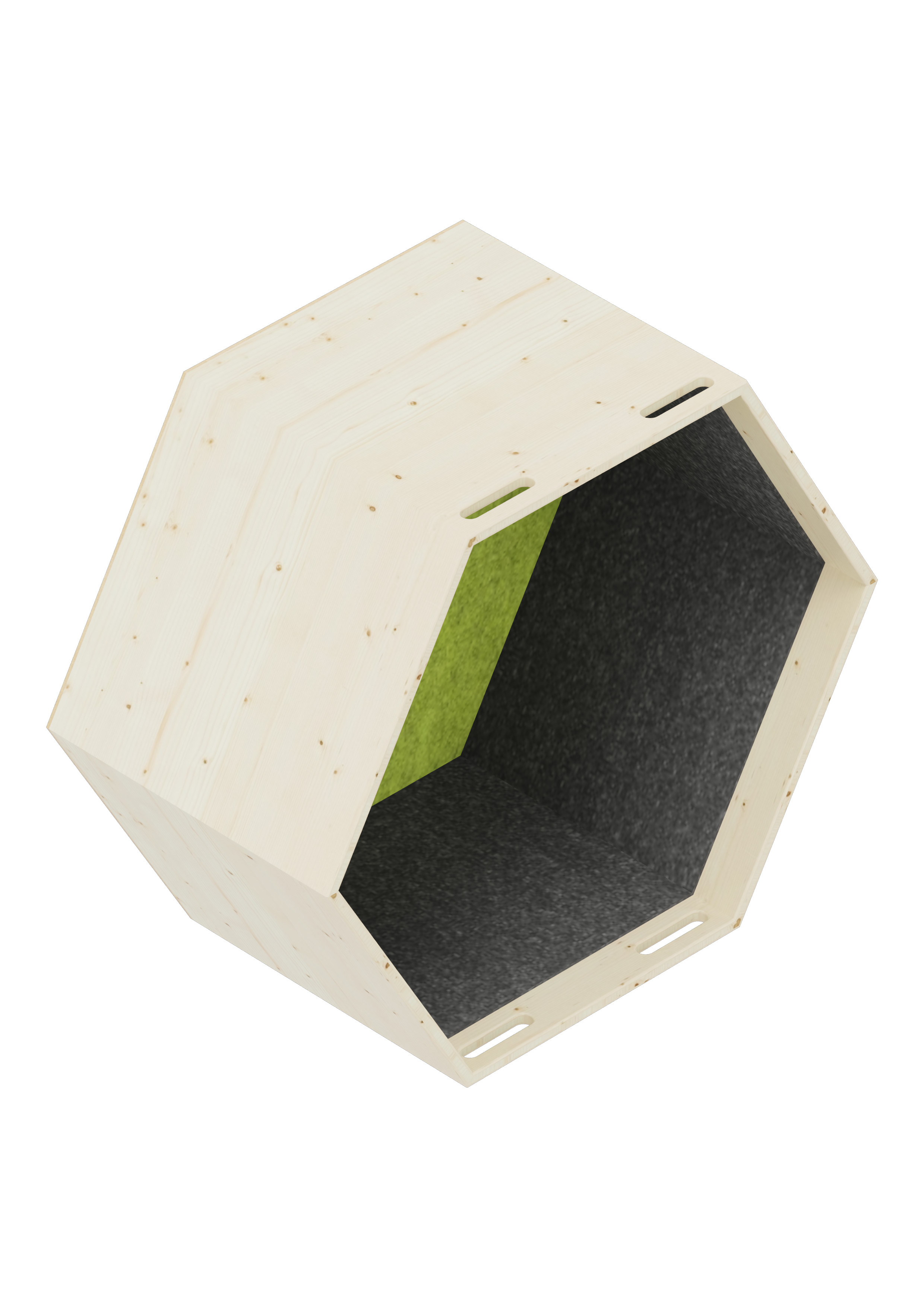 Lernwabe® Flip Ganze Wabe Größe S, Seiten grau, Rückwand hellgrün Lernwabe® Flip Ganze Wabe Größe S, Seiten grau, Rückwand hellgrün