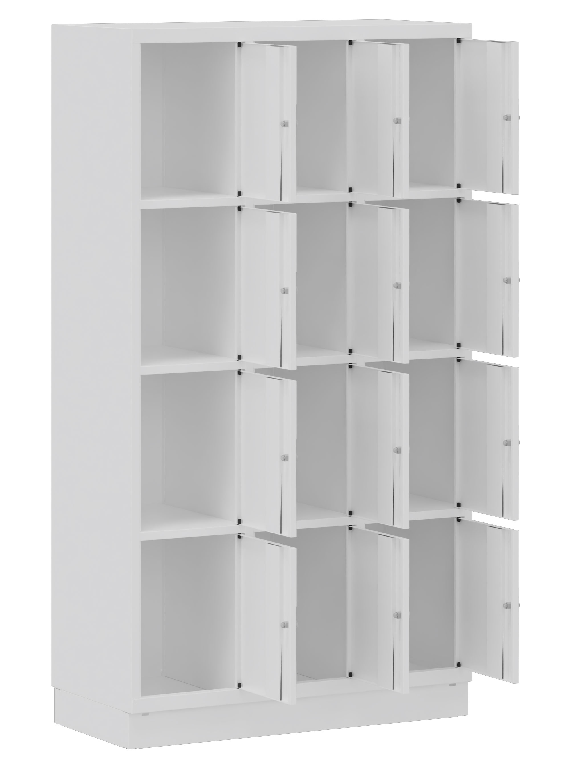 Schultaschenschrank 3x4 Fächer weiß