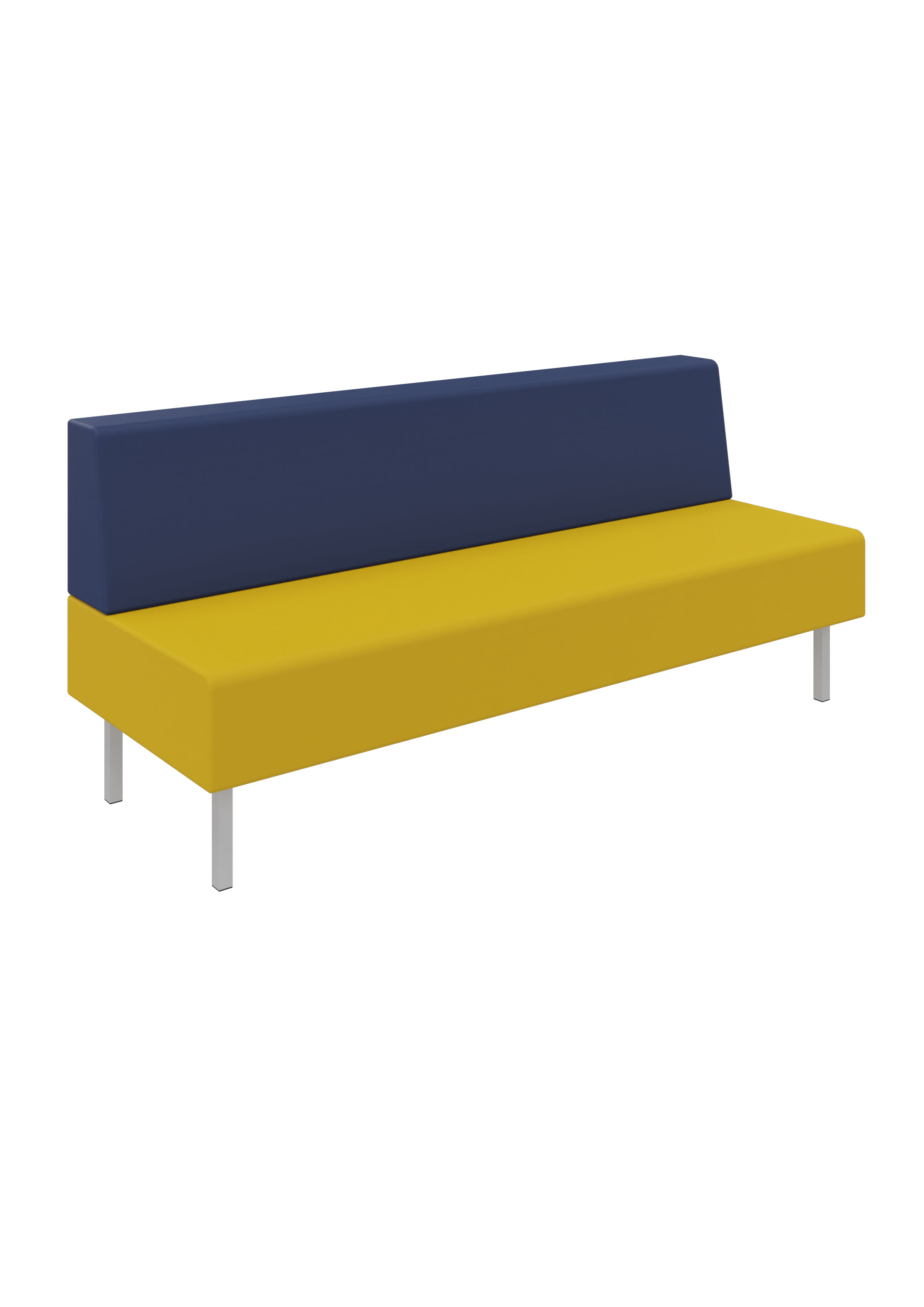 Litti Bank 3-Sitzer SOFTSKIN gelb / dunkelblau