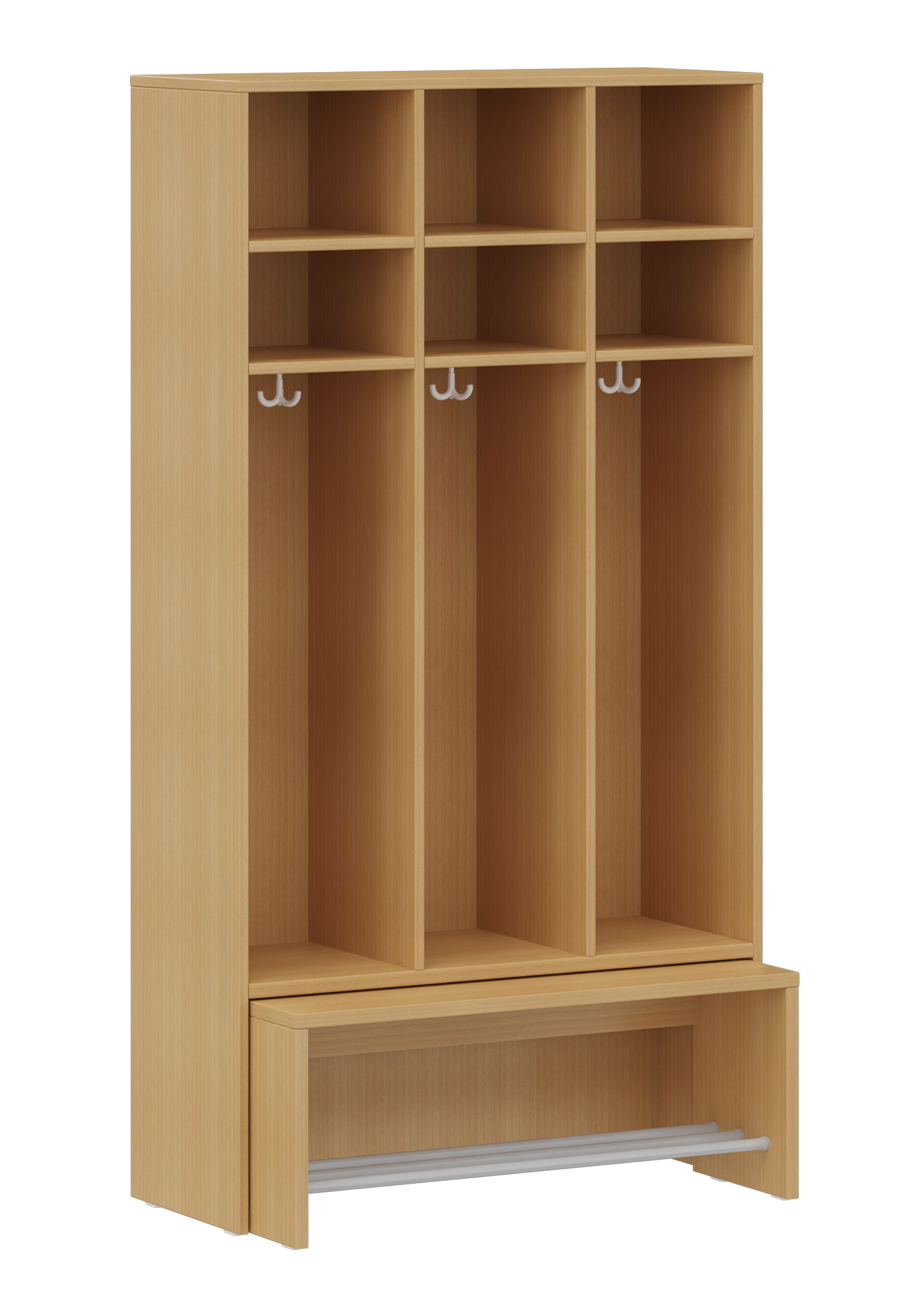 hej Garderobe mit Ausziehbank B mit 30,8 cm Fachbreite Größe 4, 3 Schrankfächer