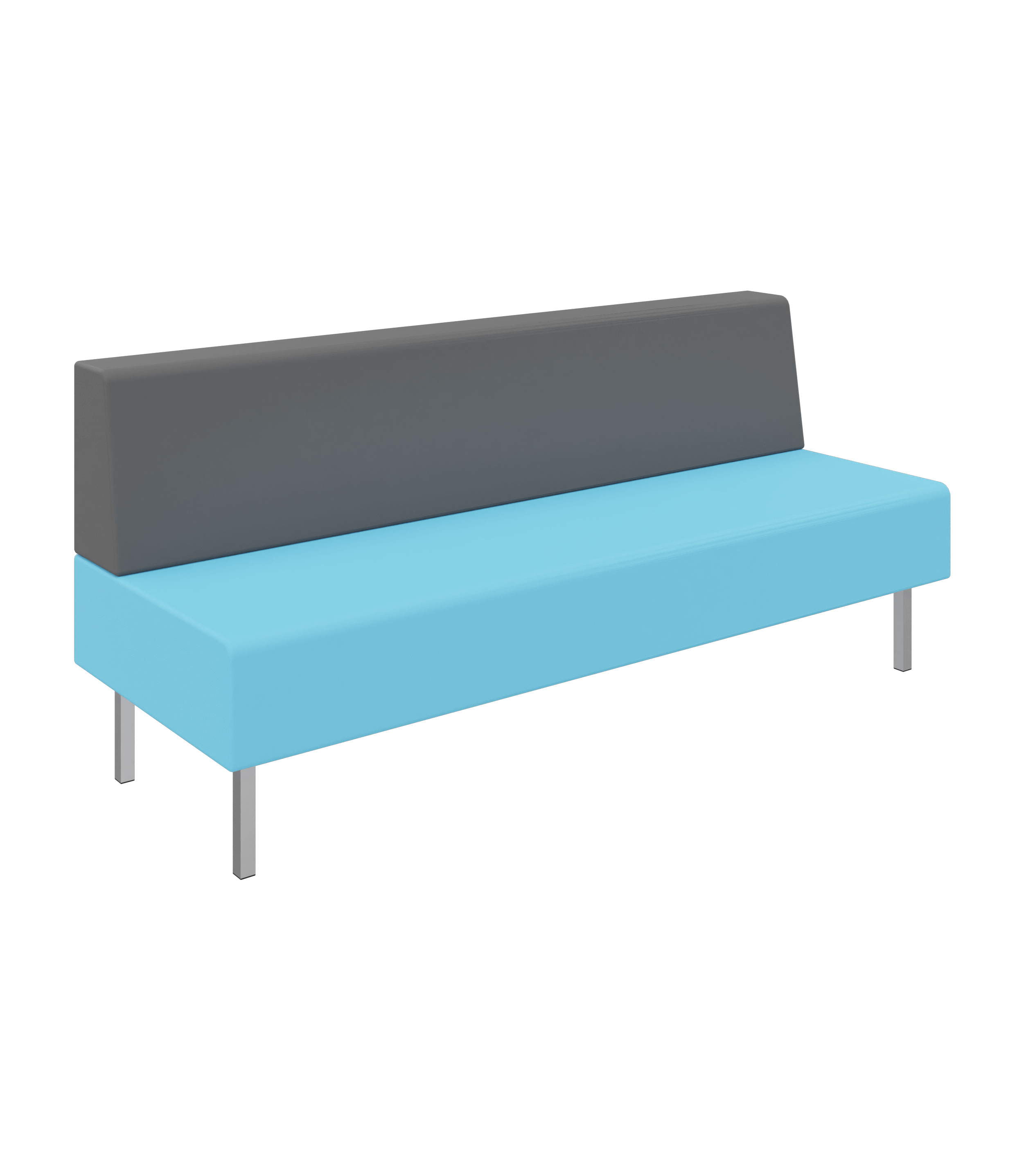 Litti Bank 3-Sitzer SOFTSKIN eisblau / grau