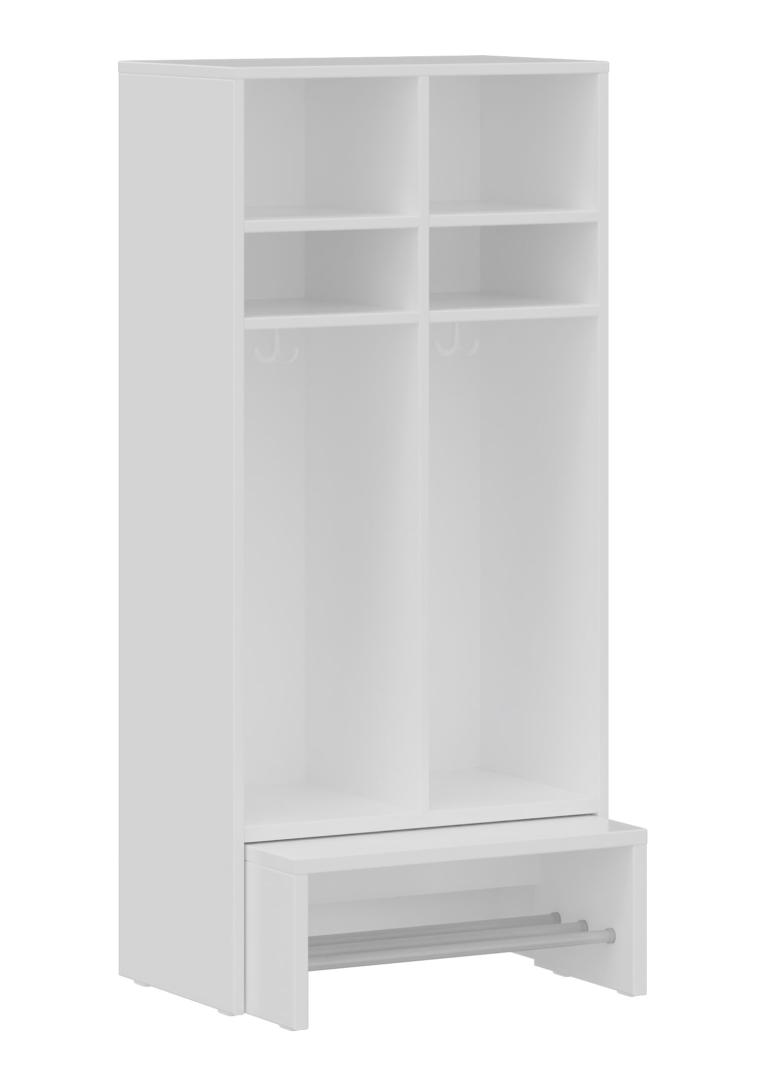 hej Garderobe mit Ausziehbank B mit 30,8 cm Fachbreite Größe 1, 2 Schrankfächer