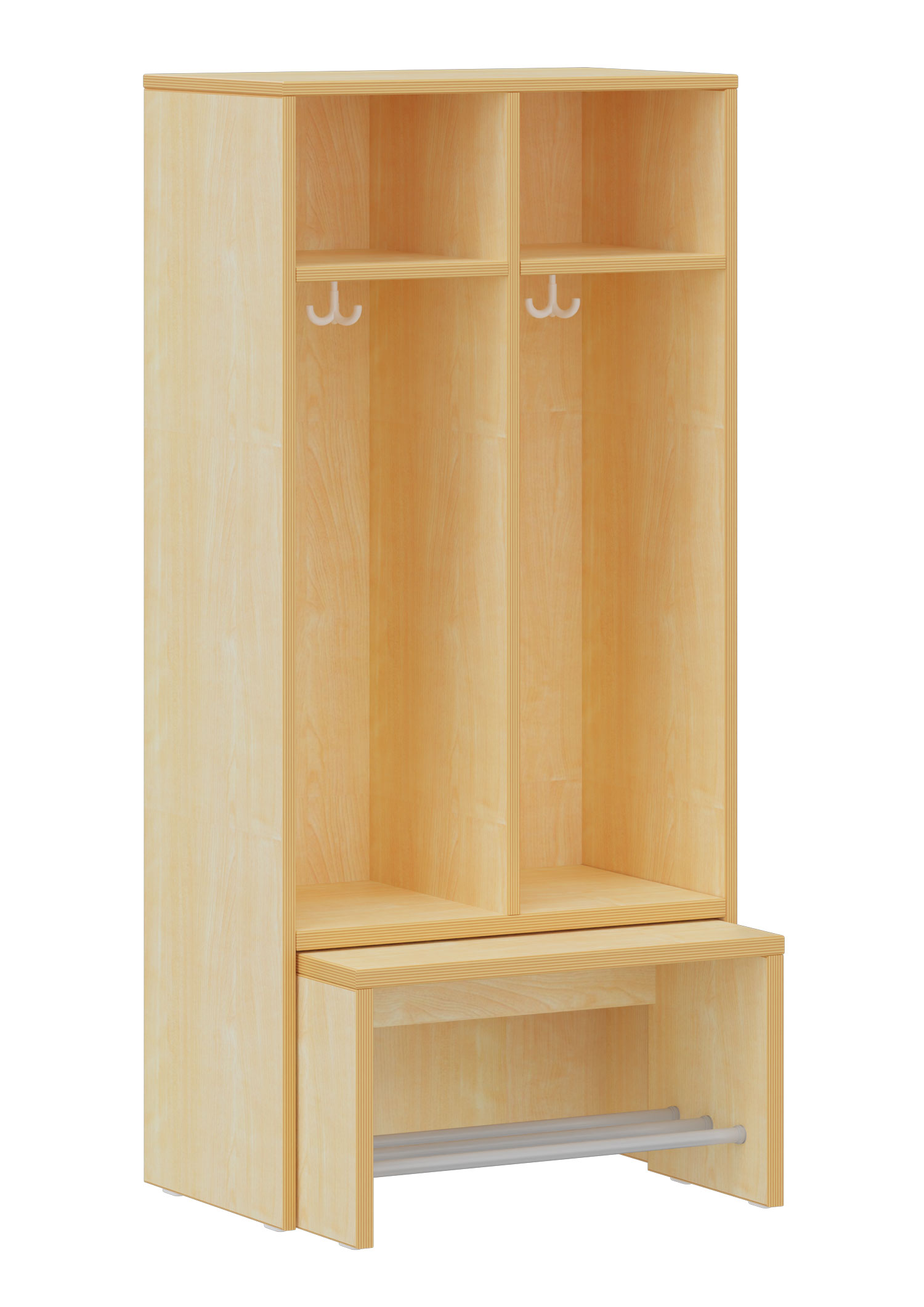 hej Garderobe mit Ausziehbank B mit 30,8 cm Fachbreite Größe 3, 2 Schrankfächer