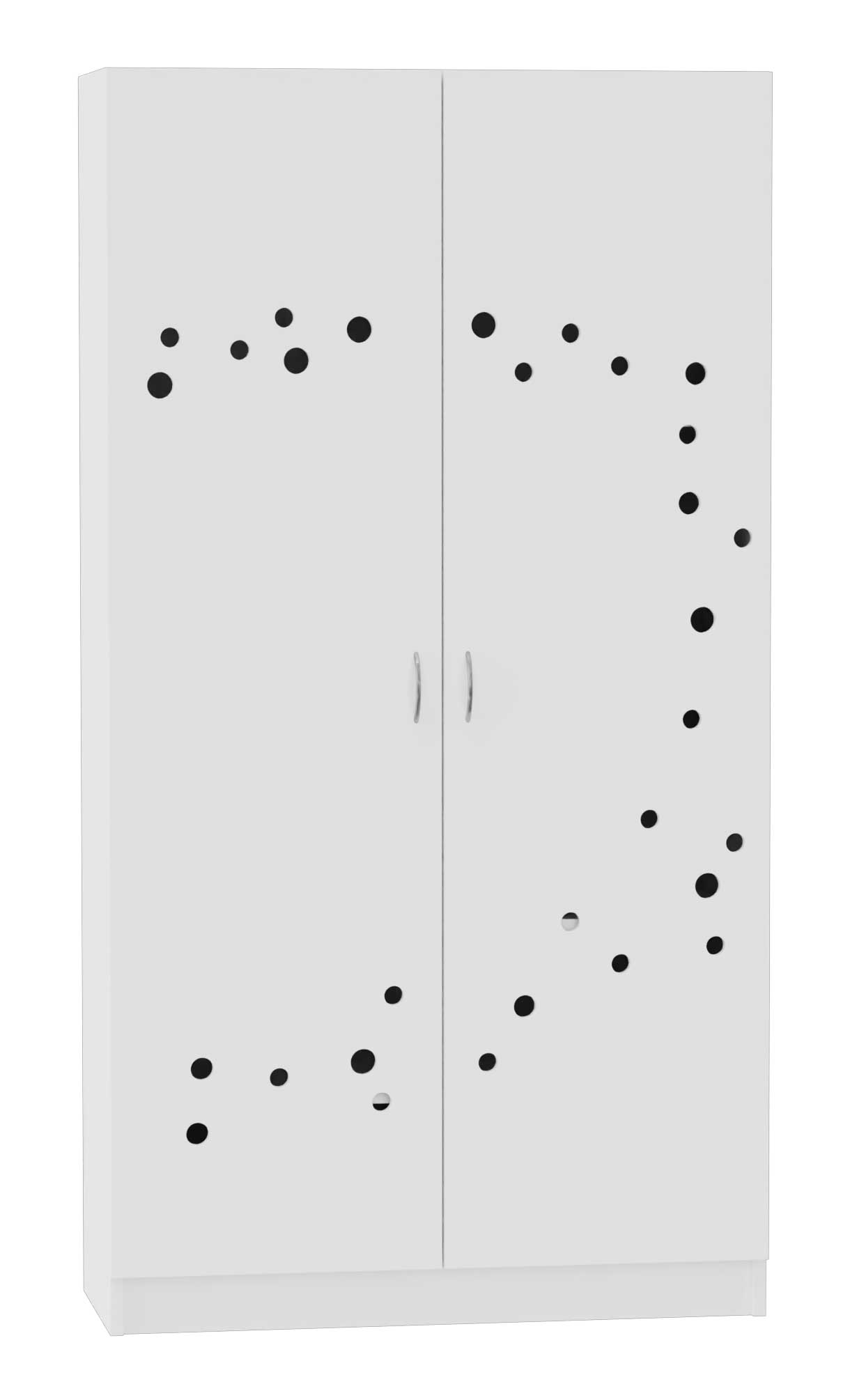 Deckenschrank, Breite 100 cm. Türe mit Lüftungslöchern 42 cm tief, weiß Dekor