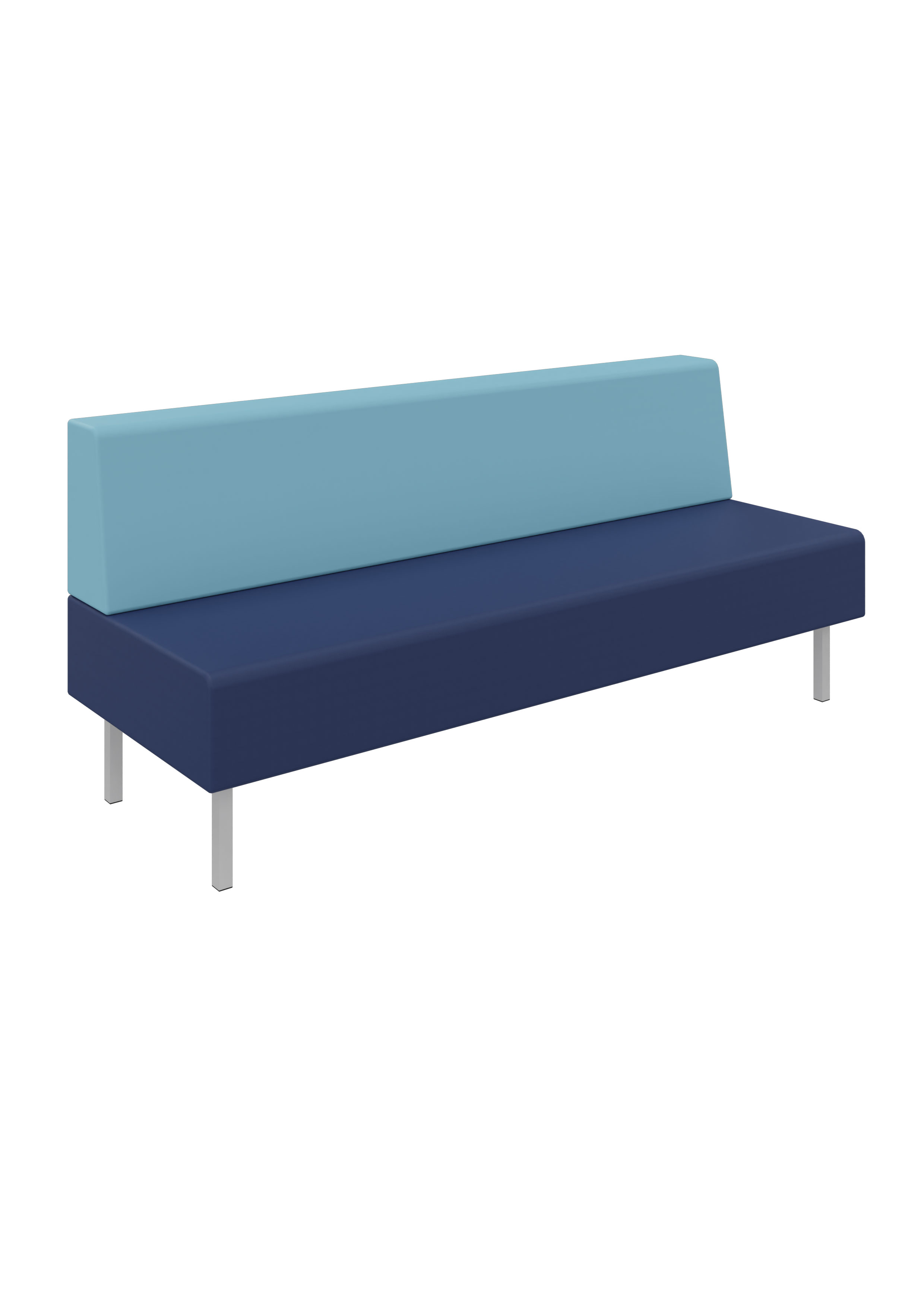 Litti Bank 3-Sitzer SOFTSKIN dunkelblau / eisblau