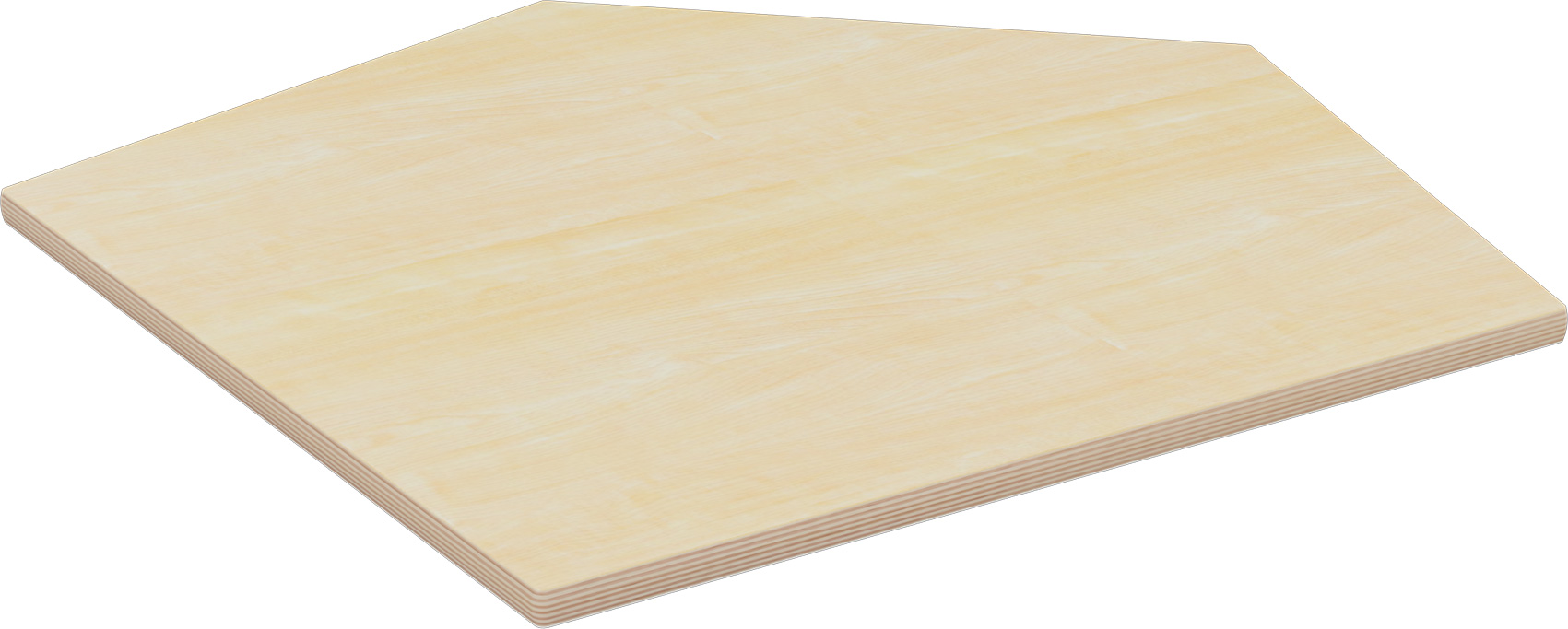 Fünfeck Tischplatte klein Ahorn Dekor