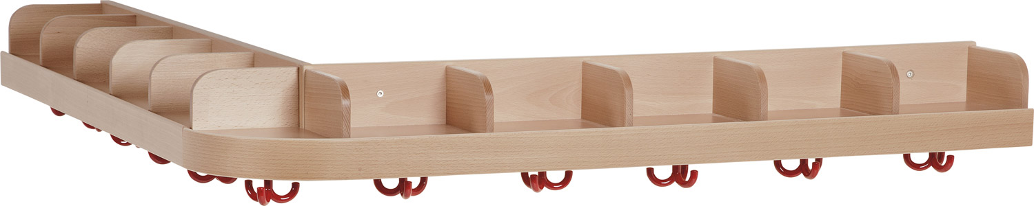 Garderobenleiste mit Außeneck Buche Dekor