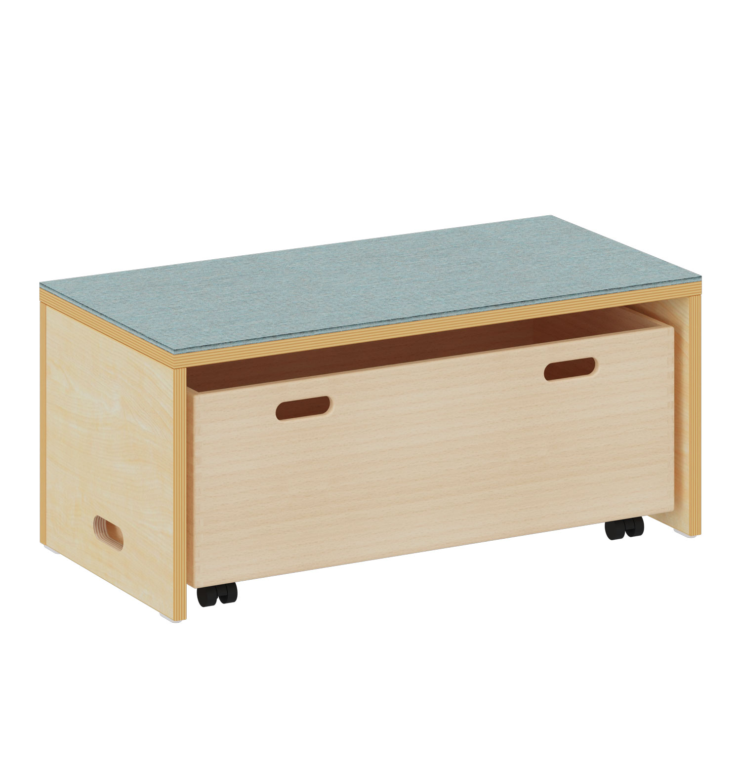 Spielpodest für Rollcontainer eisblau