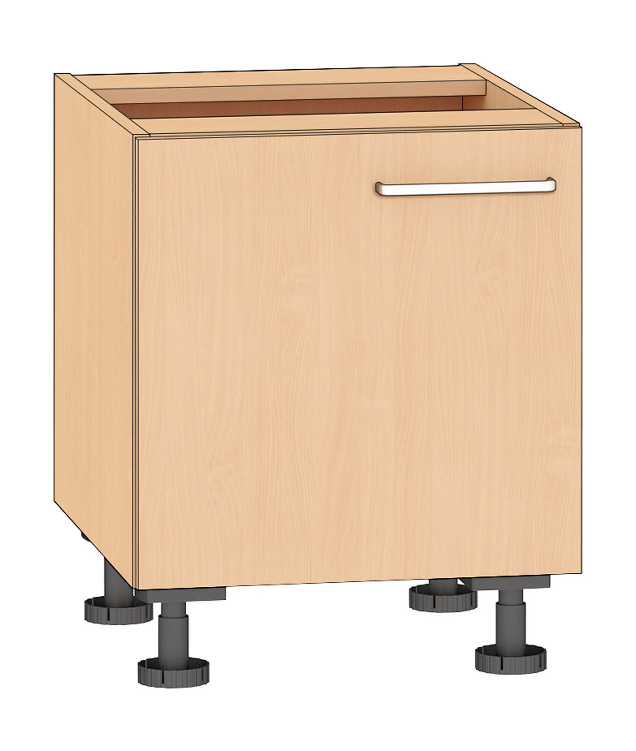 Anstellschrank Breite 50, Türanschlag links, Buche