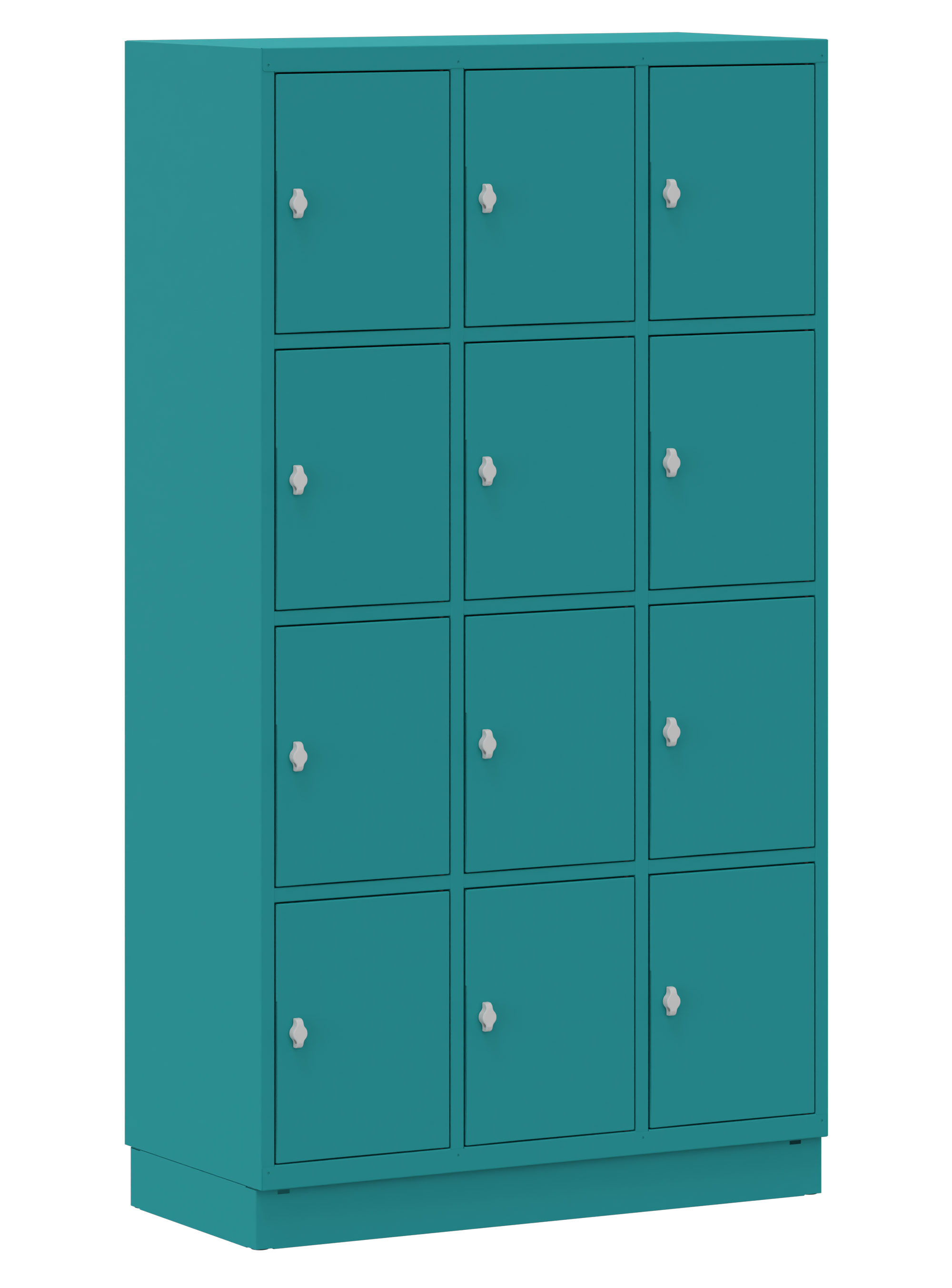Schultaschenschrank 3x4 Fächer türkis