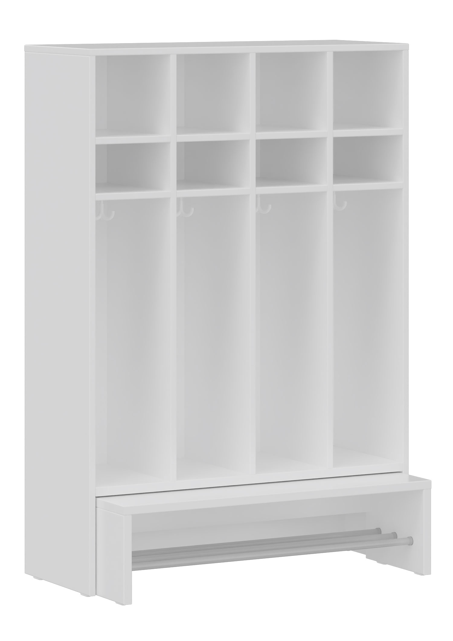 hej Garderobe mit Ausziehbank B mit 22,6 cm Fachbreite Größe 1, 4 Schrankfächer