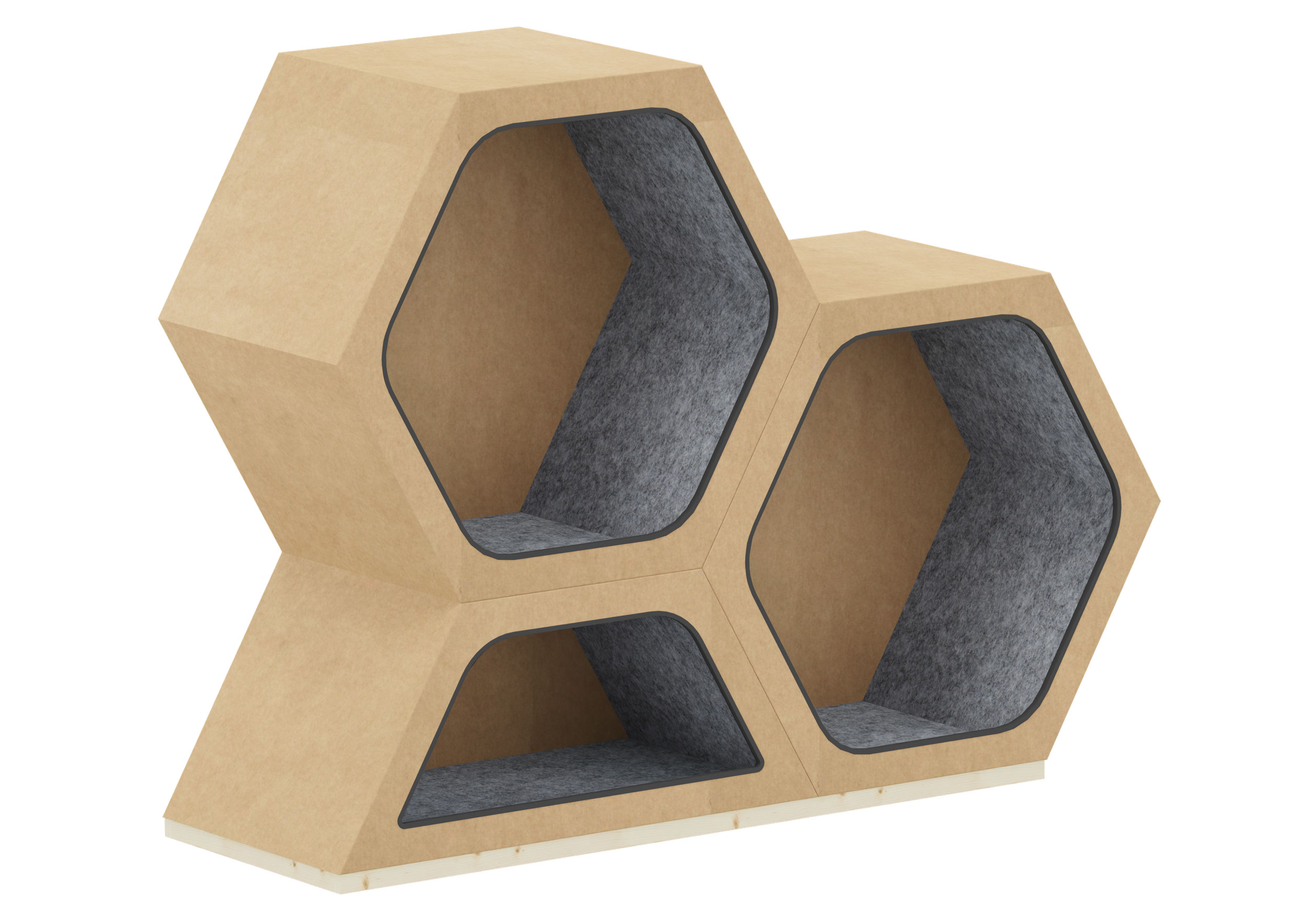 Lernwabe® Karton Sockel für eine Halbe + eine Ganze Wabe