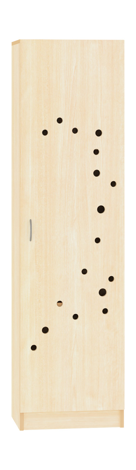 Deckenschrank, Breite 51 cm. Türe mit Lüftungslöchern 42 cm tief, Ahorn Dekor