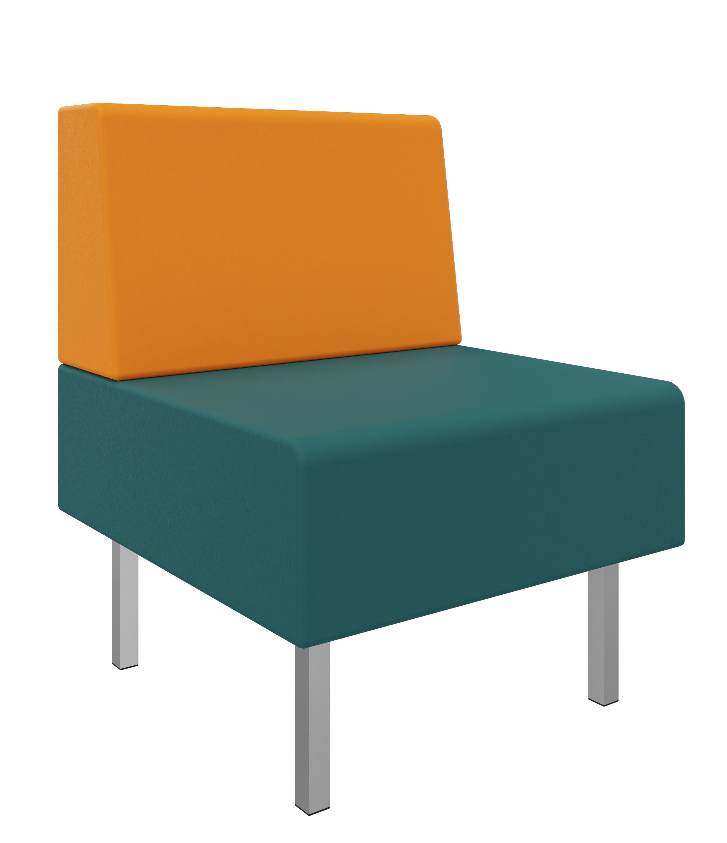 Litti Sessel SOFTSKIN petrol / orange