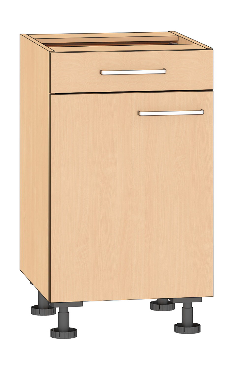 Anstellschrank Breite 50 cm, Türanschlag links, Buche