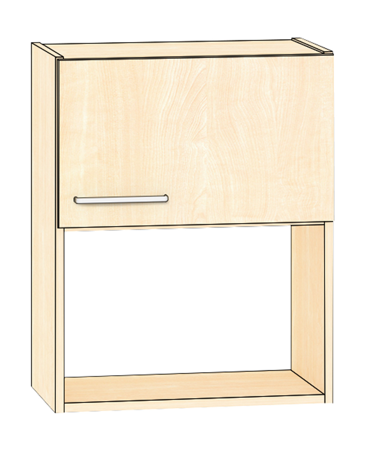 Hängeschrank für Mikrowelle Türanschlag rechts, Ahorn