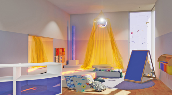 Sinnesraum Planbild für einen Kindergarten Sinnesraum