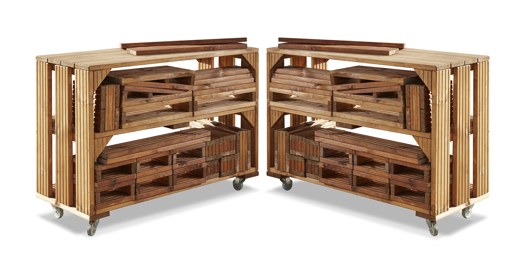 Rollwagen Spielblöcke Set