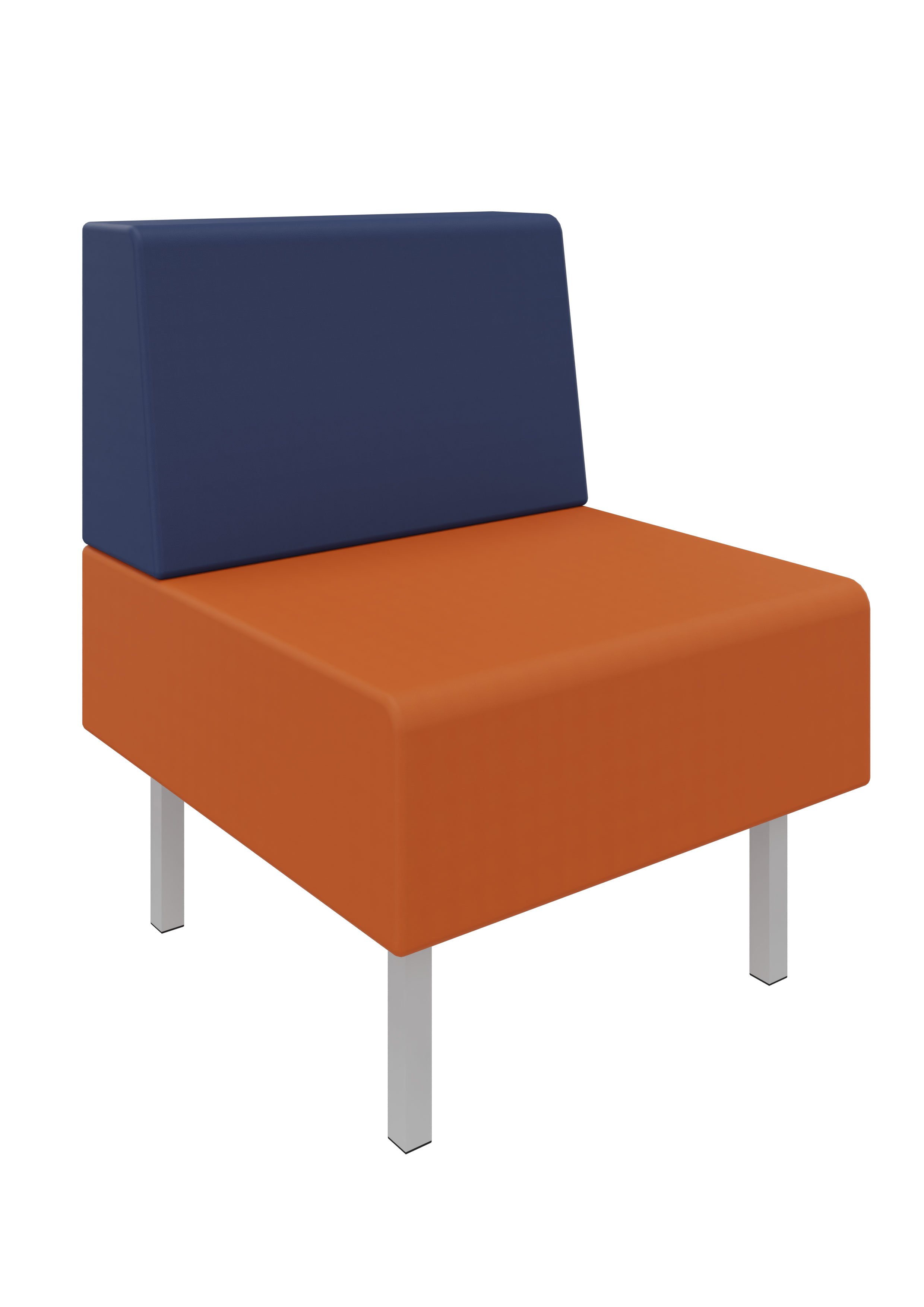 Litti Sessel SOFTSKIN orange / dunkelblau