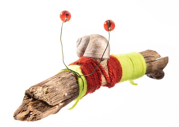 Projekt Schnecke Gebastelte Schnecke aus Naturmaterialien