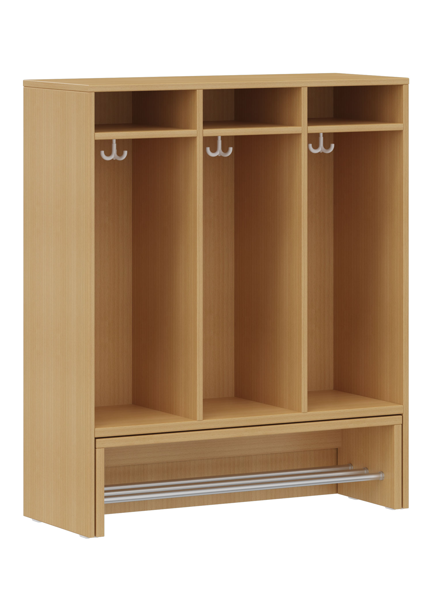 hej Garderobe mit Ausziehbank B mit 30,8 cm Fachbreite Größe 1, 3 Schrankfächer