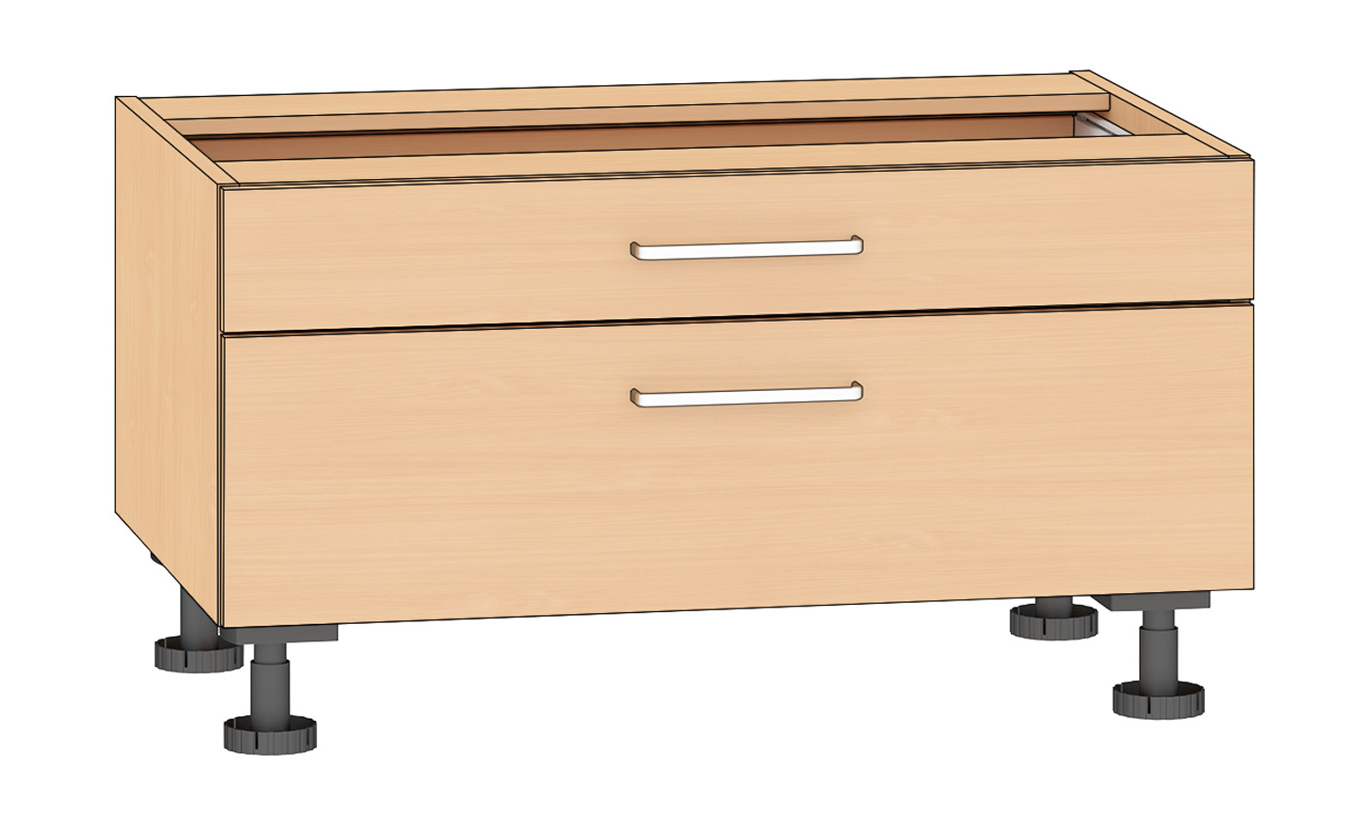 Schubkastenschrank mit 2 Schubkästen, Breite 90 cm