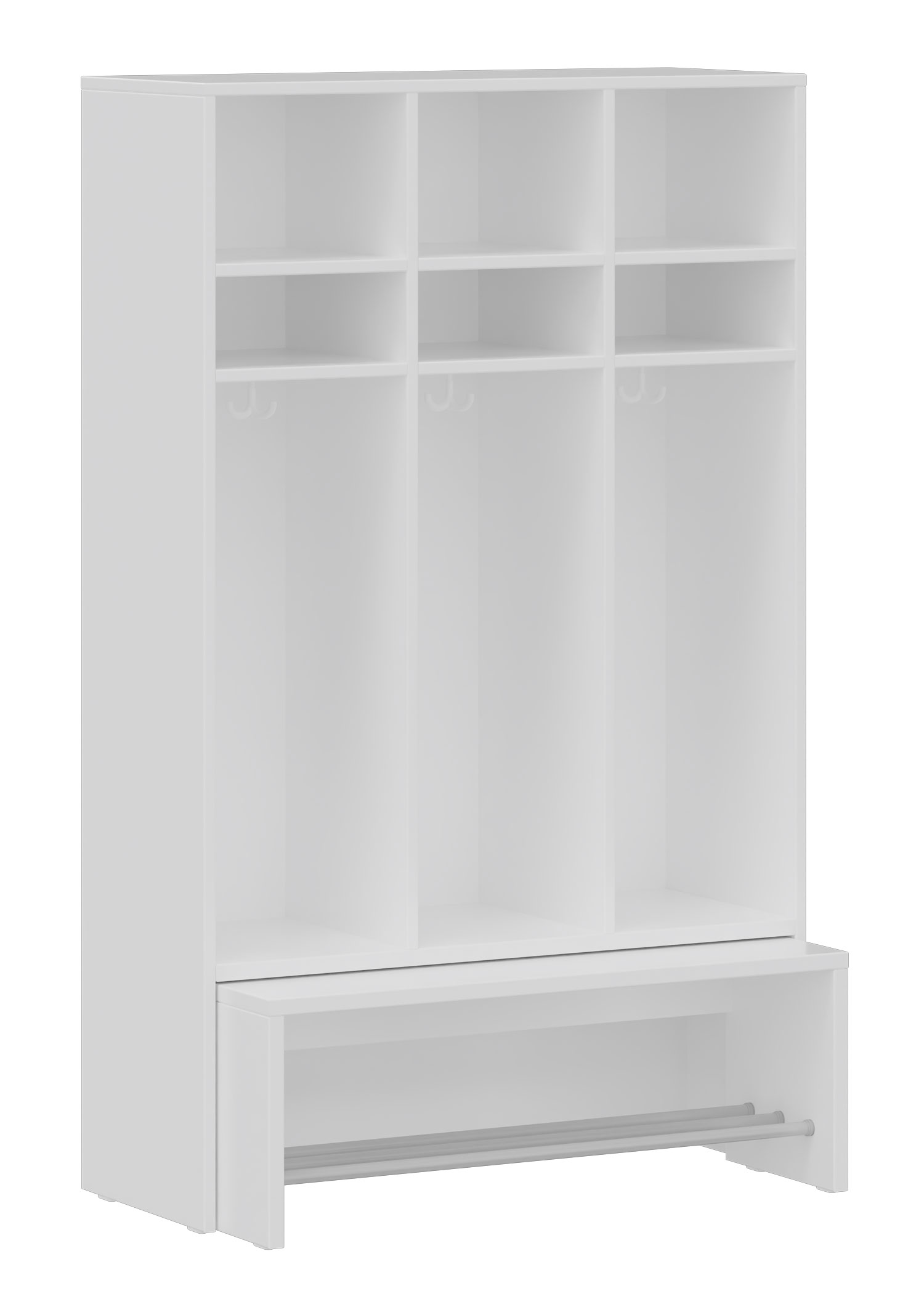 hej Garderobe mit Ausziehbank B mit 30,8 cm Fachbreite Größe 3, 3 Schrankfächer