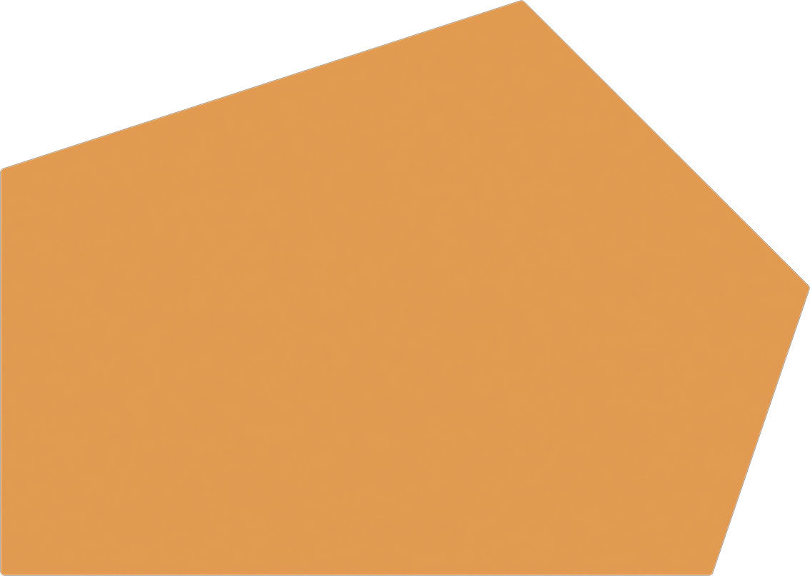 Fünfeck Tischplatte groß orange