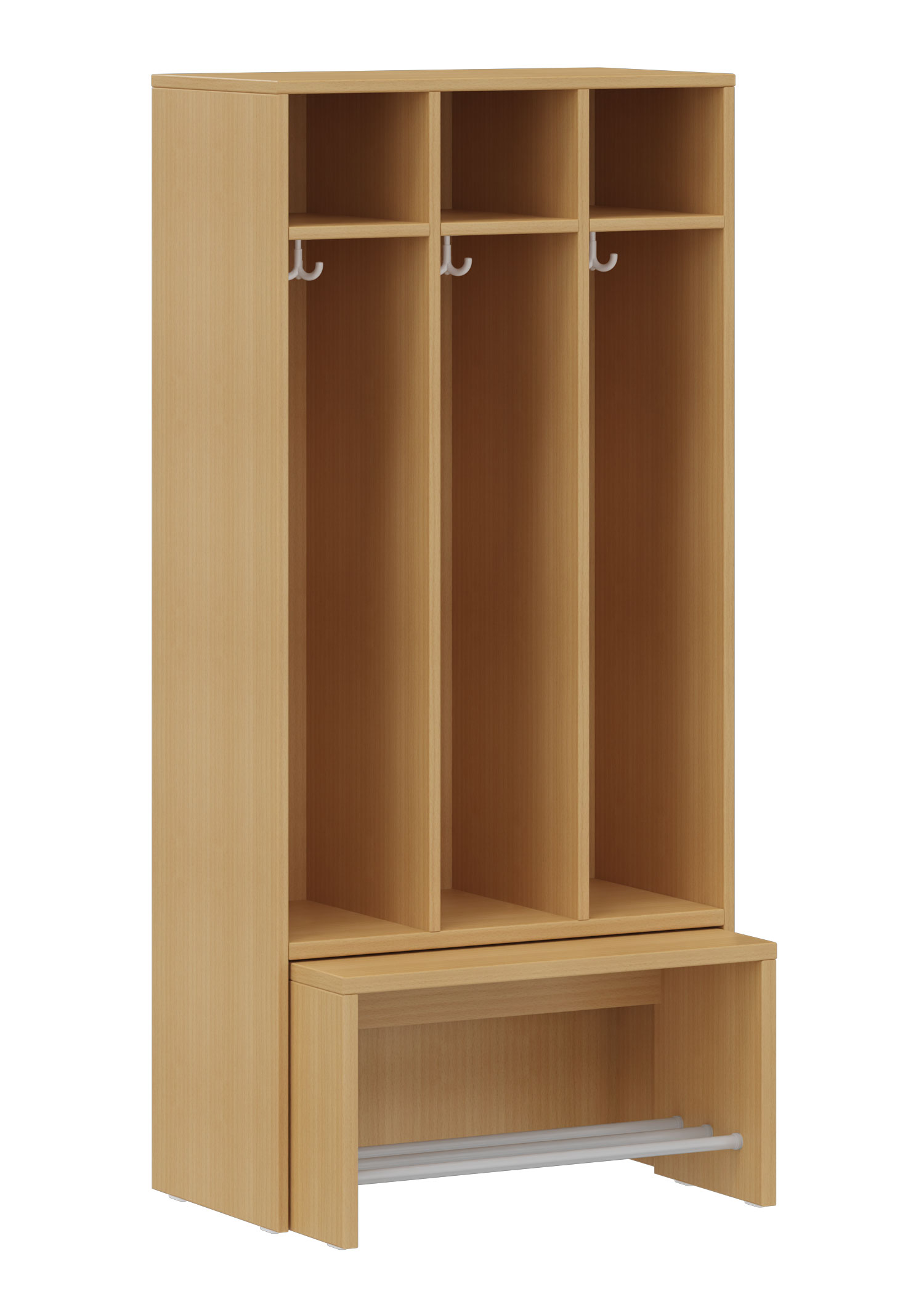 hej Garderobe mit Ausziehbank B mit 22,6 cm Fachbreite Größe 4, 3 Schrankfächer