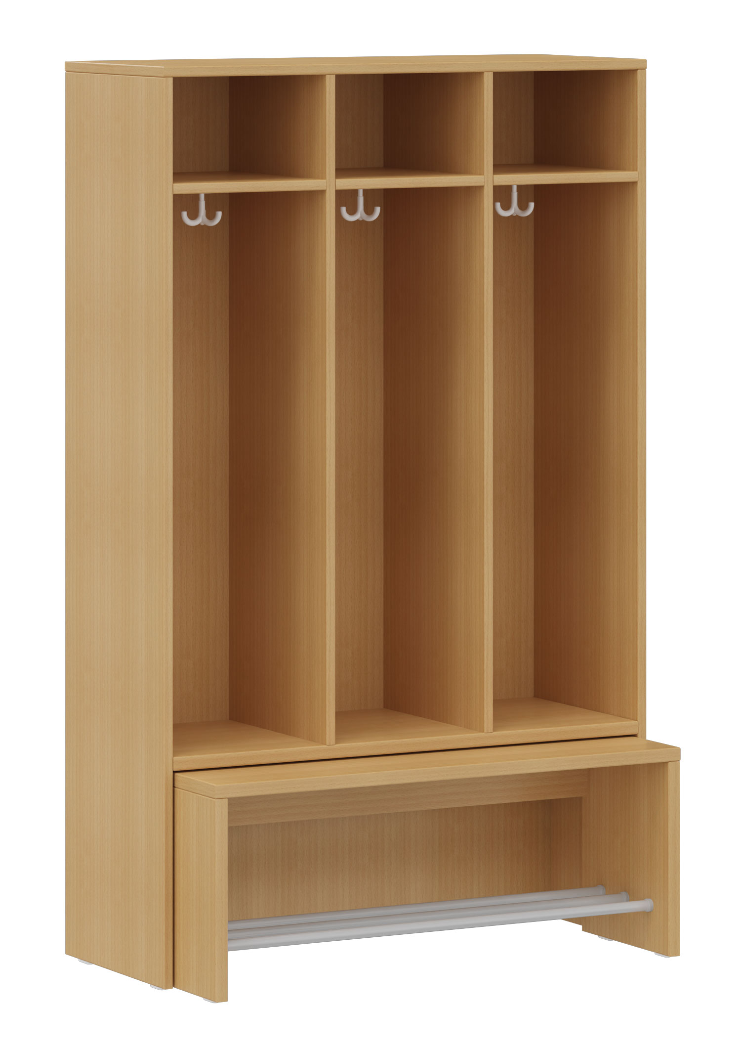 hej Garderobe mit Ausziehbank B mit 30,8 cm Fachbreite Größe 4, 3 Schrankfächer