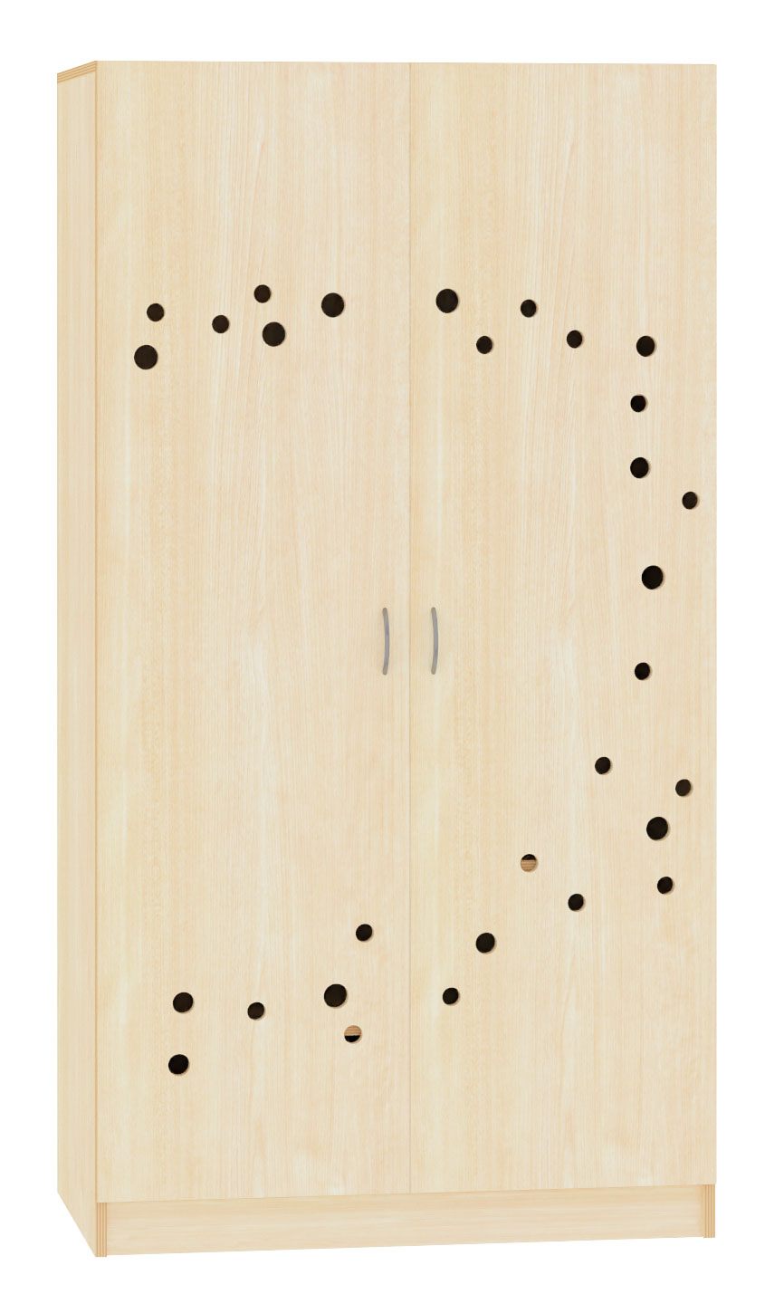 Deckenschrank, Breite 100 cm. Türe mit Lüftungslöchern 62 cm tief, Ahorn Dekor