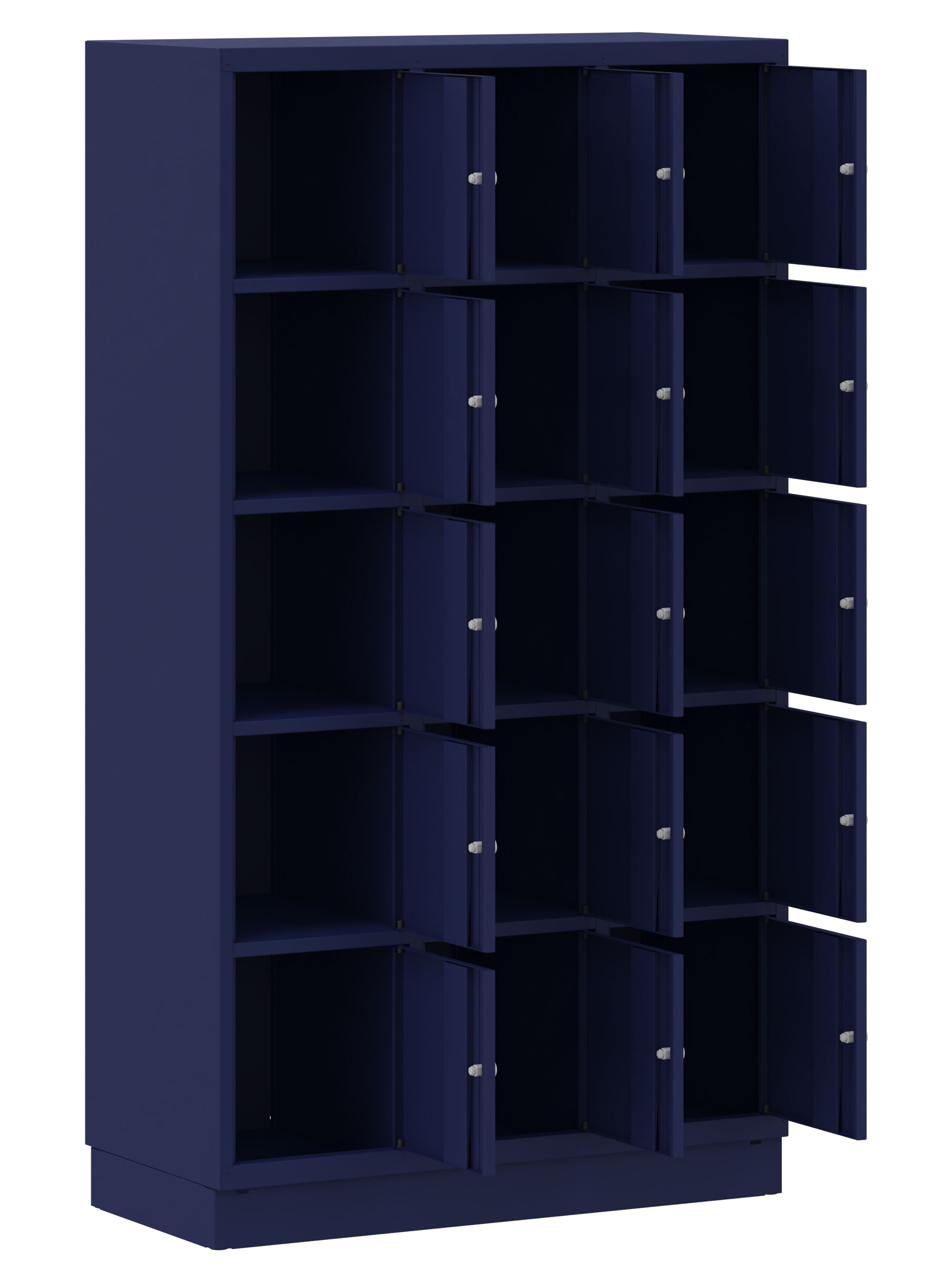 Schultaschenschrank 3x5 Fächer dunkelblau