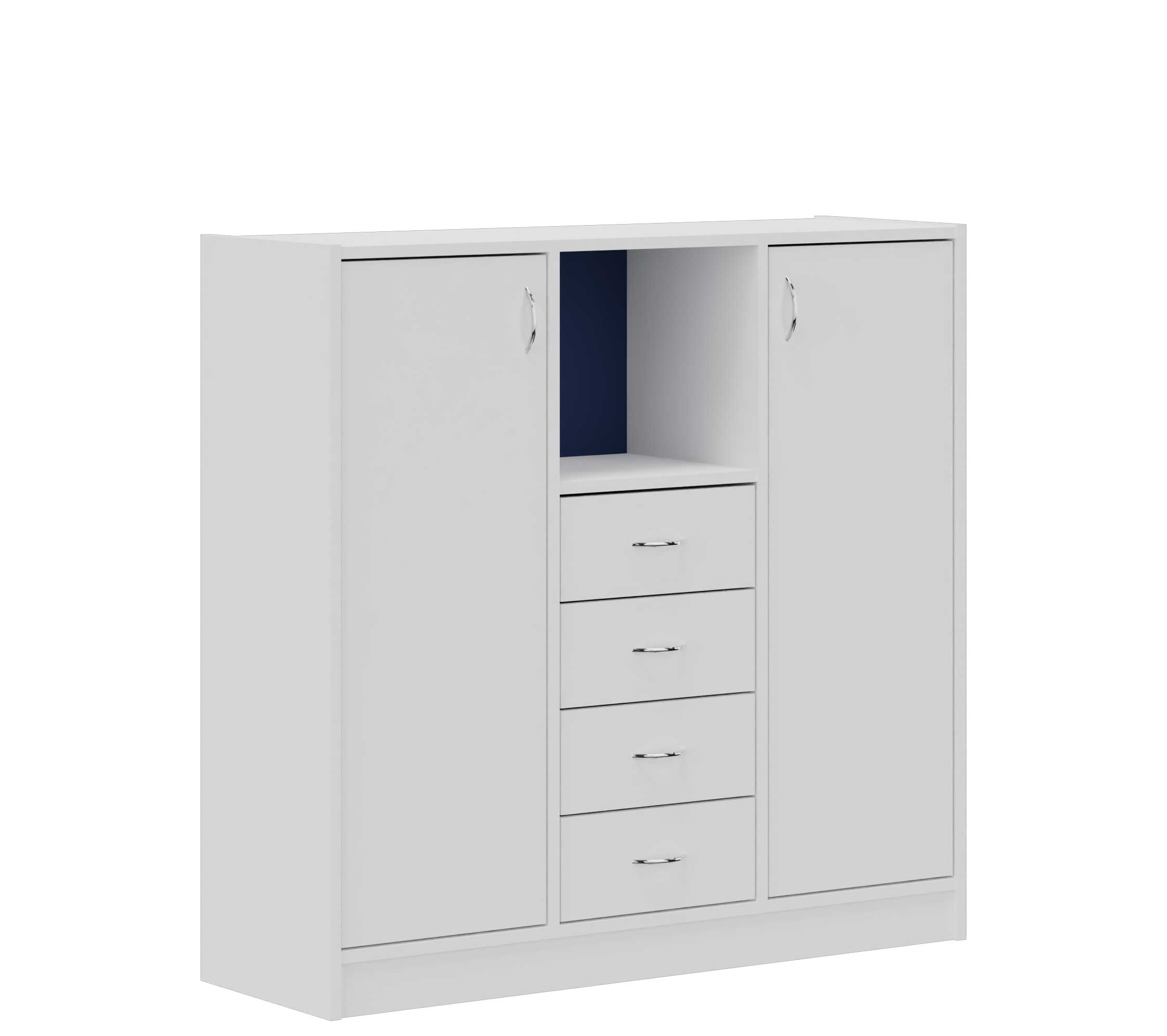Hochschrank mit Türen und Schubkästen, Breite 125 cm