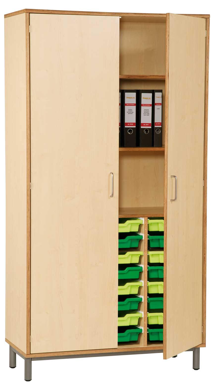 Hochschrank für Kunststoffkästen, Breite 104,8 cm Ahorn Dekor