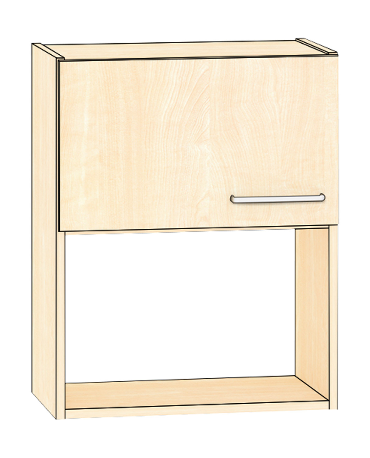 Hängeschrank für Mikrowelle Türanschlag links, Ahorn