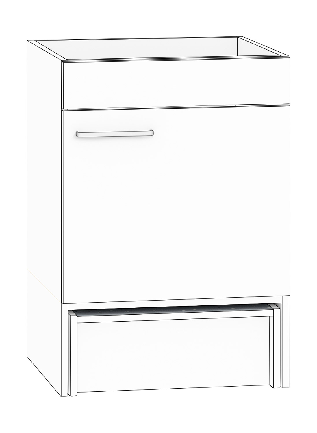 Halber Spülenschrank Breite 60 cm, Türanschlag rechts, weiß